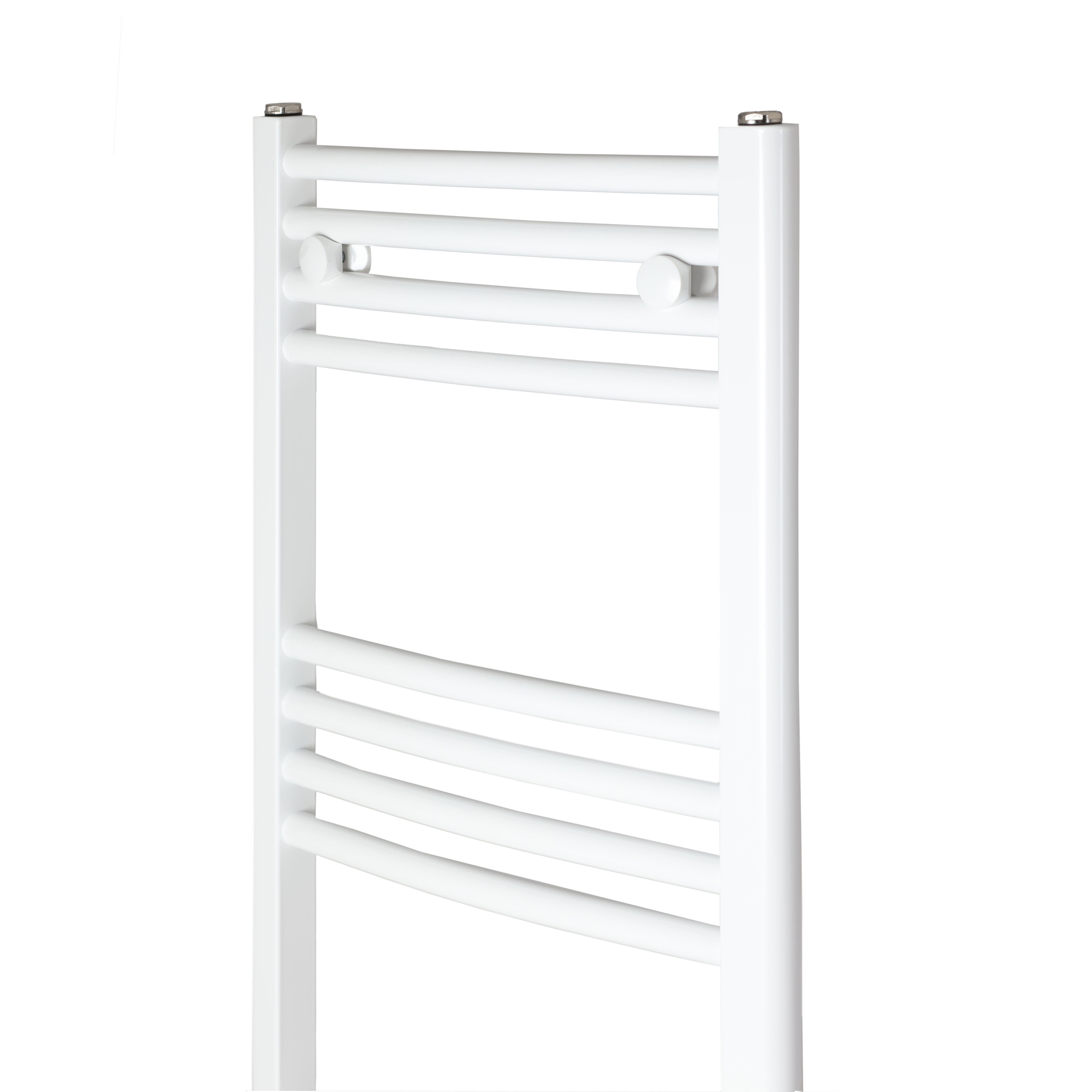 Flomasta Curved White 1555BTU Vertical Towel radiator (W)450mm x (H)1100mm