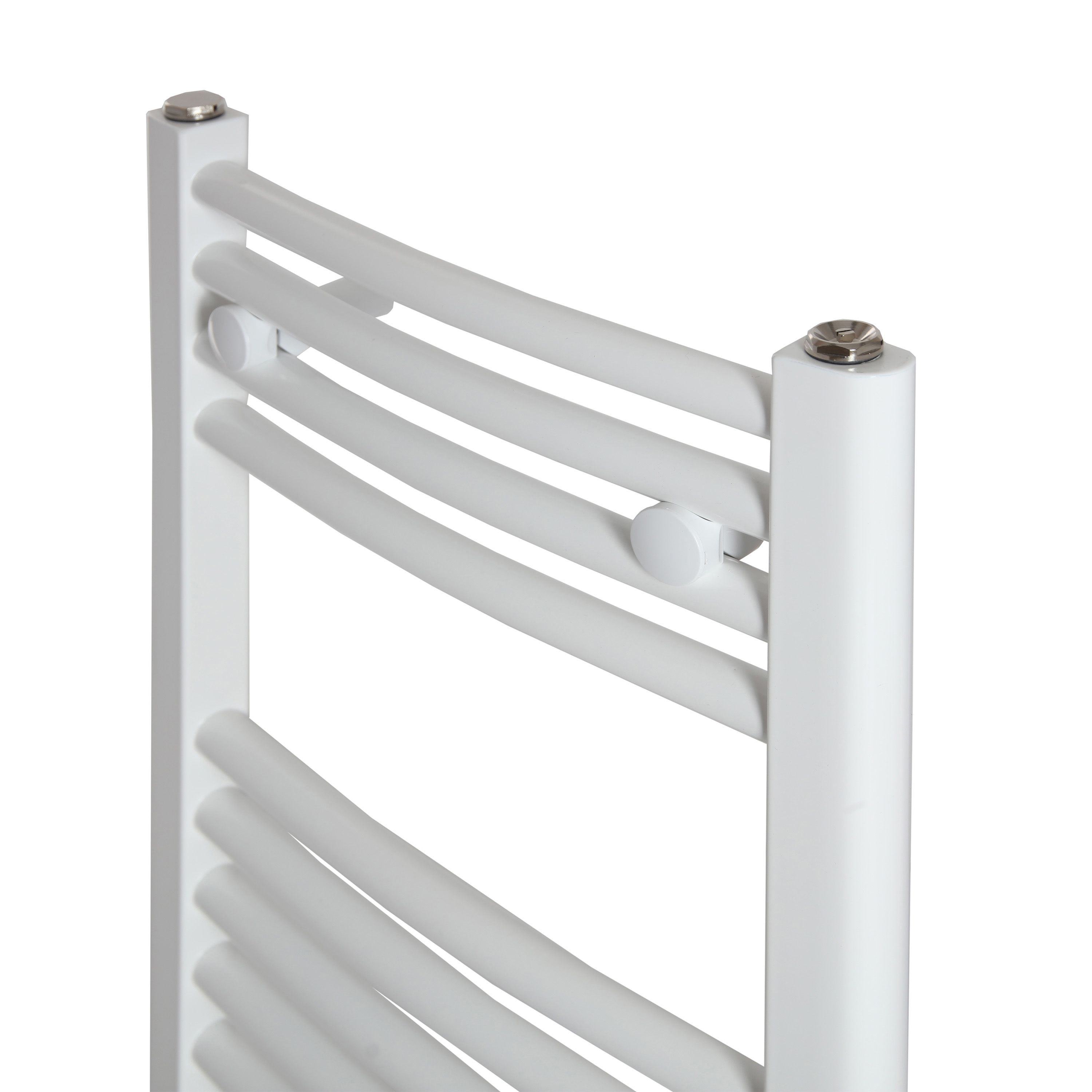 Flomasta Curved White 924BTU Vertical Towel radiator (W)400mm x (H)700mm