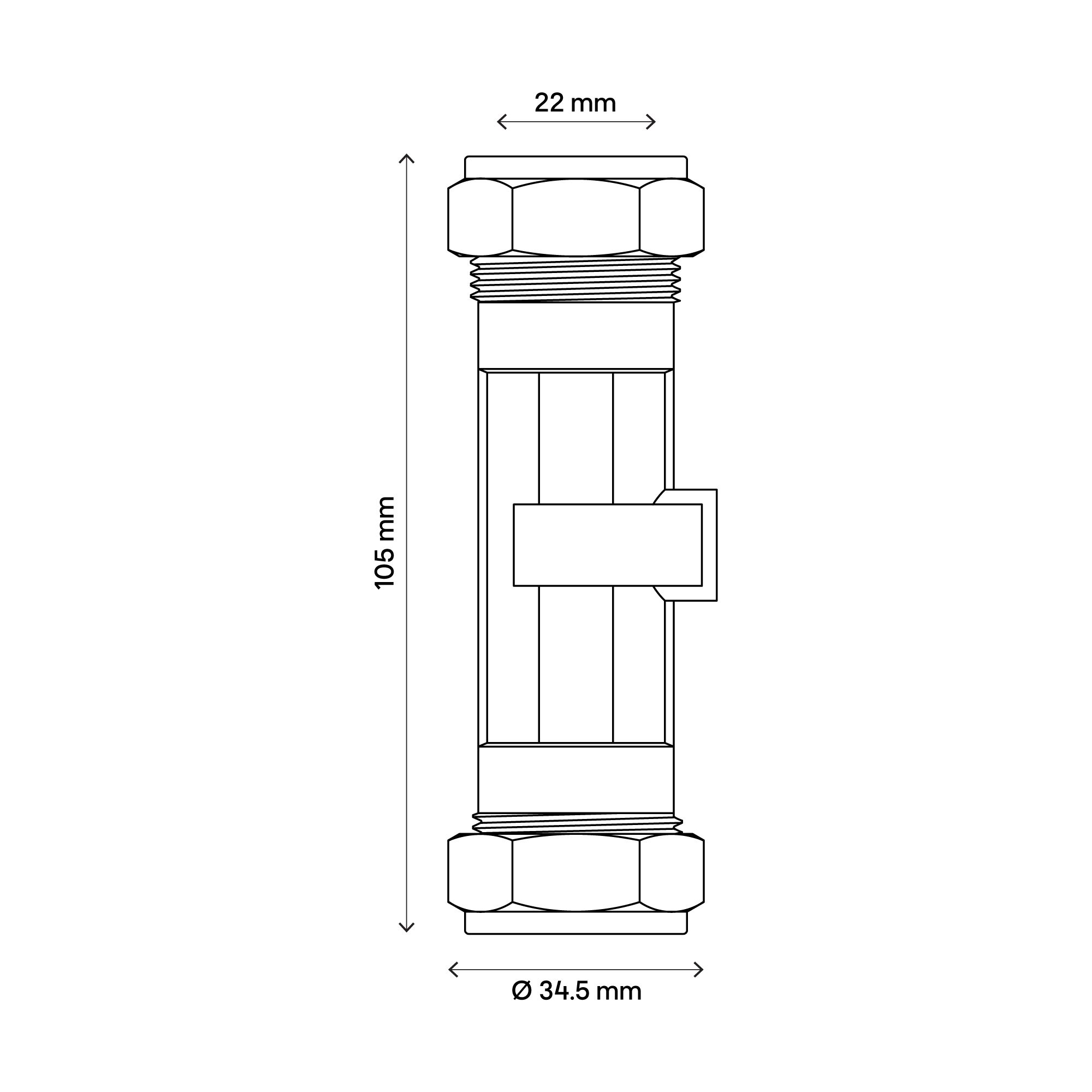 Flomasta Non-return valve (Dia)22mm - 3