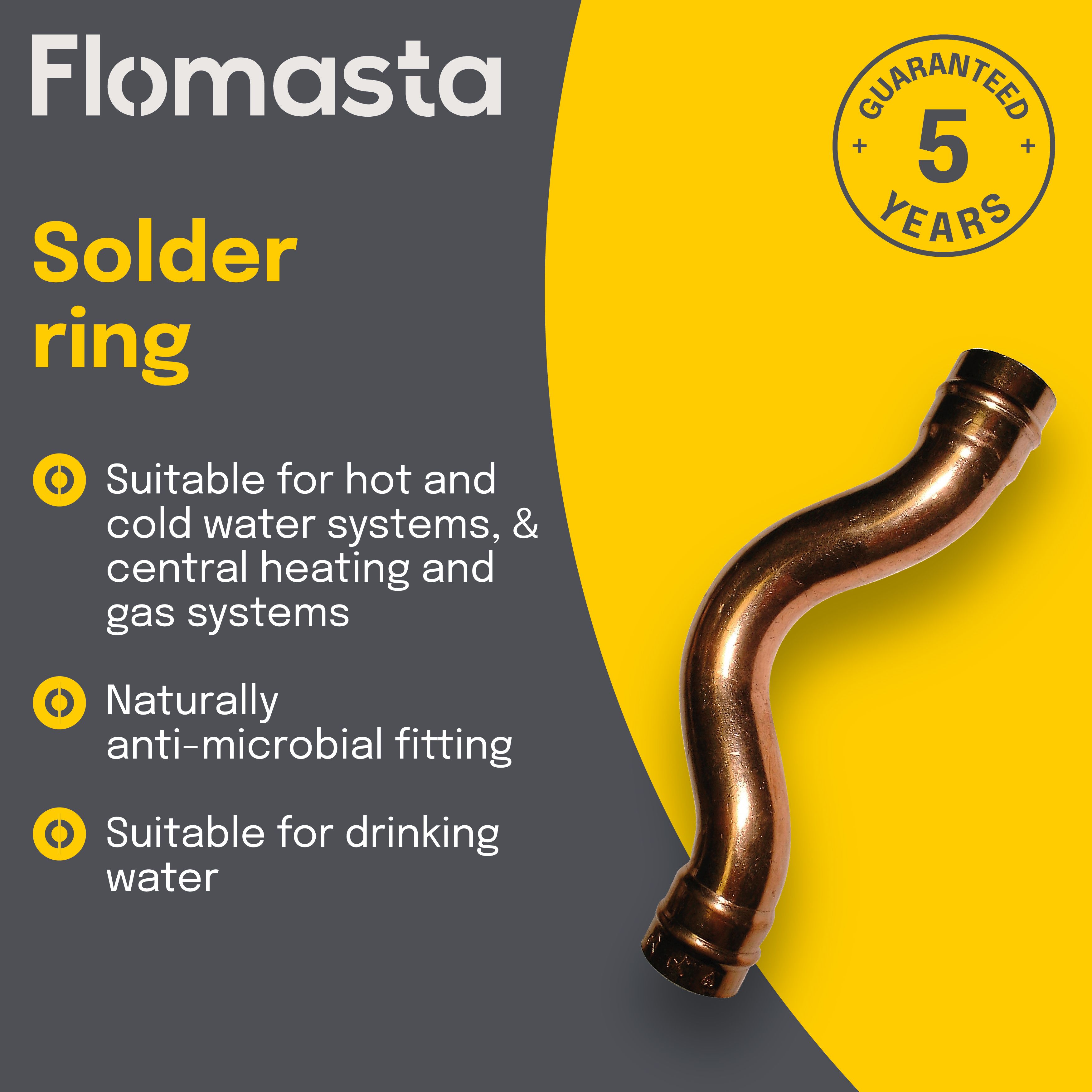 Flomasta Equal Crossover Solder ring S5085, 22mm x 22mm