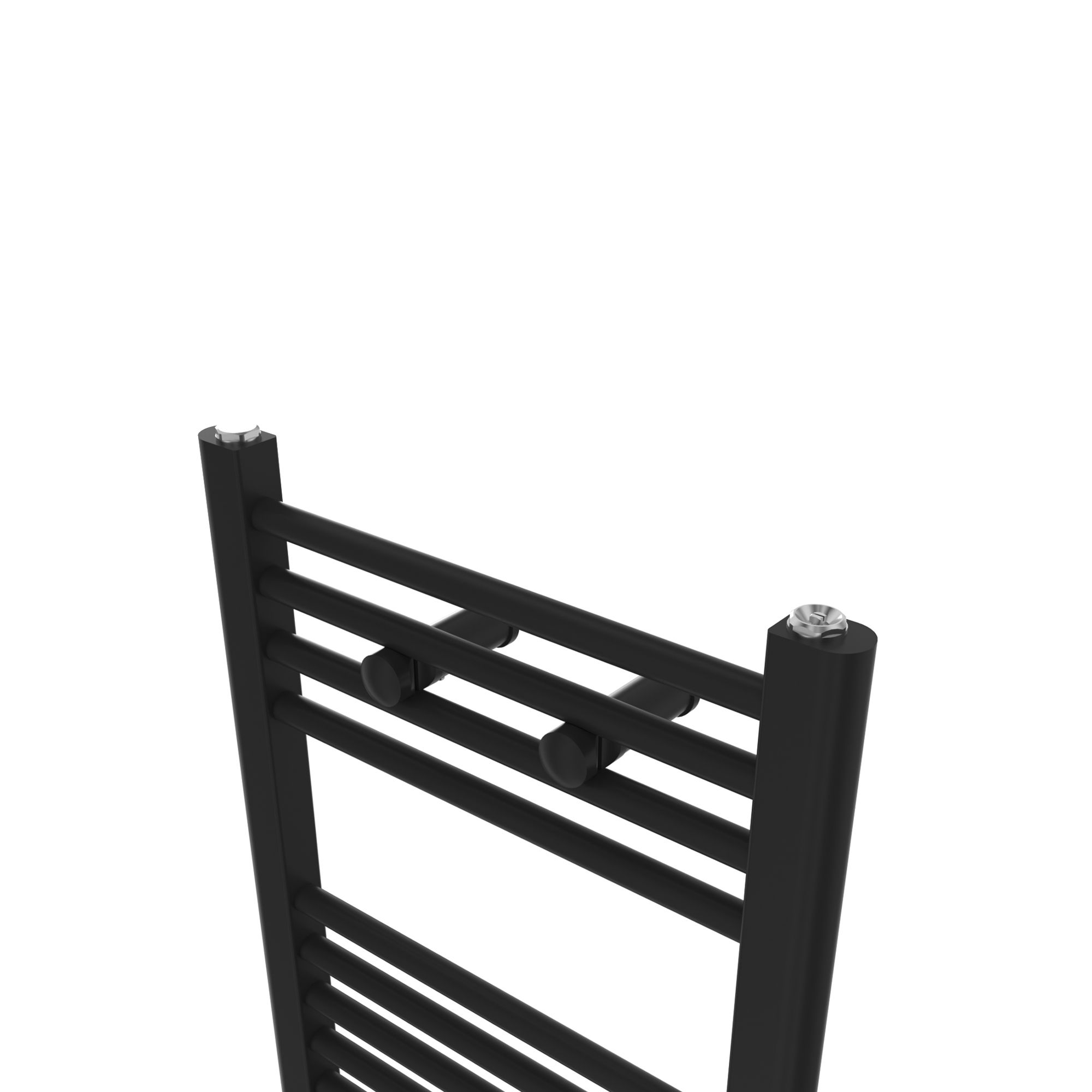 Flomasta Flat, Black Vertical Flat Towel radiator (W)400mm x (H)700mm