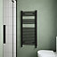 Flomasta Flat, Black Vertical Flat Towel radiator (W)500mm x (H)1100mm