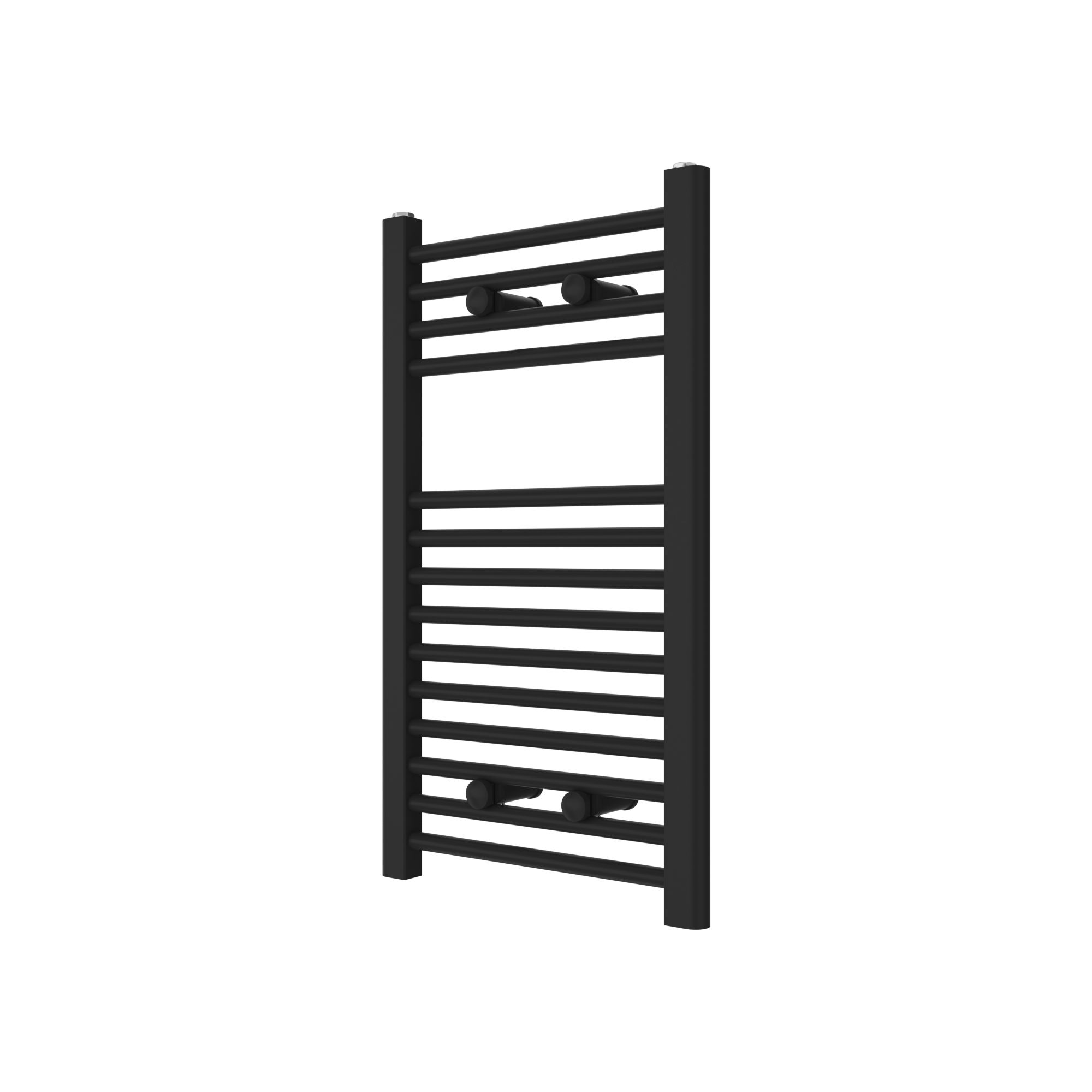 Flomasta Flat, Black Vertical Towel radiator (W)400mm x (H)700mm
