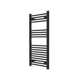 Flomasta Flat, Black Vertical Towel radiator (W)450mm x (H)1000mm
