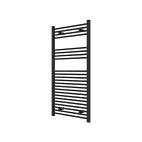 Flomasta Flat, Black Vertical Towel radiator (W)600mm x (H)1200mm