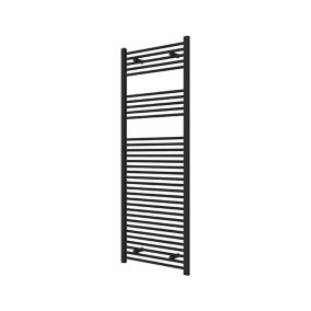Flomasta Flat, Black Vertical Towel radiator (W)600mm x (H)1600mm