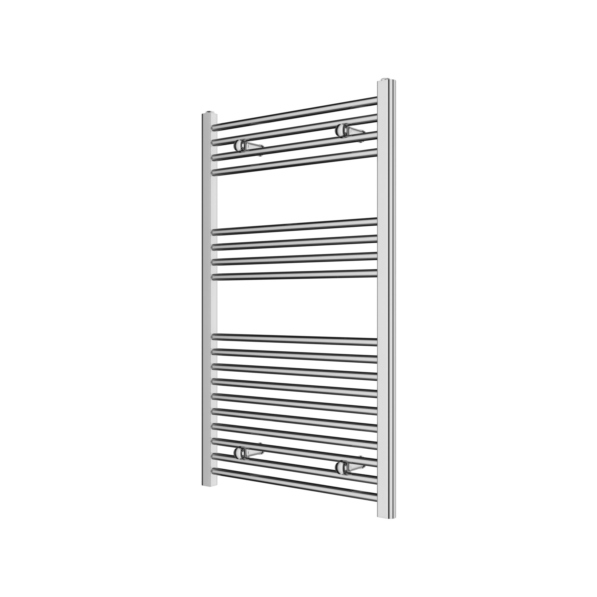 Flomasta Flat Chrome effect 1190BTU Vertical Towel radiator (W)600mm x (H)1000mm
