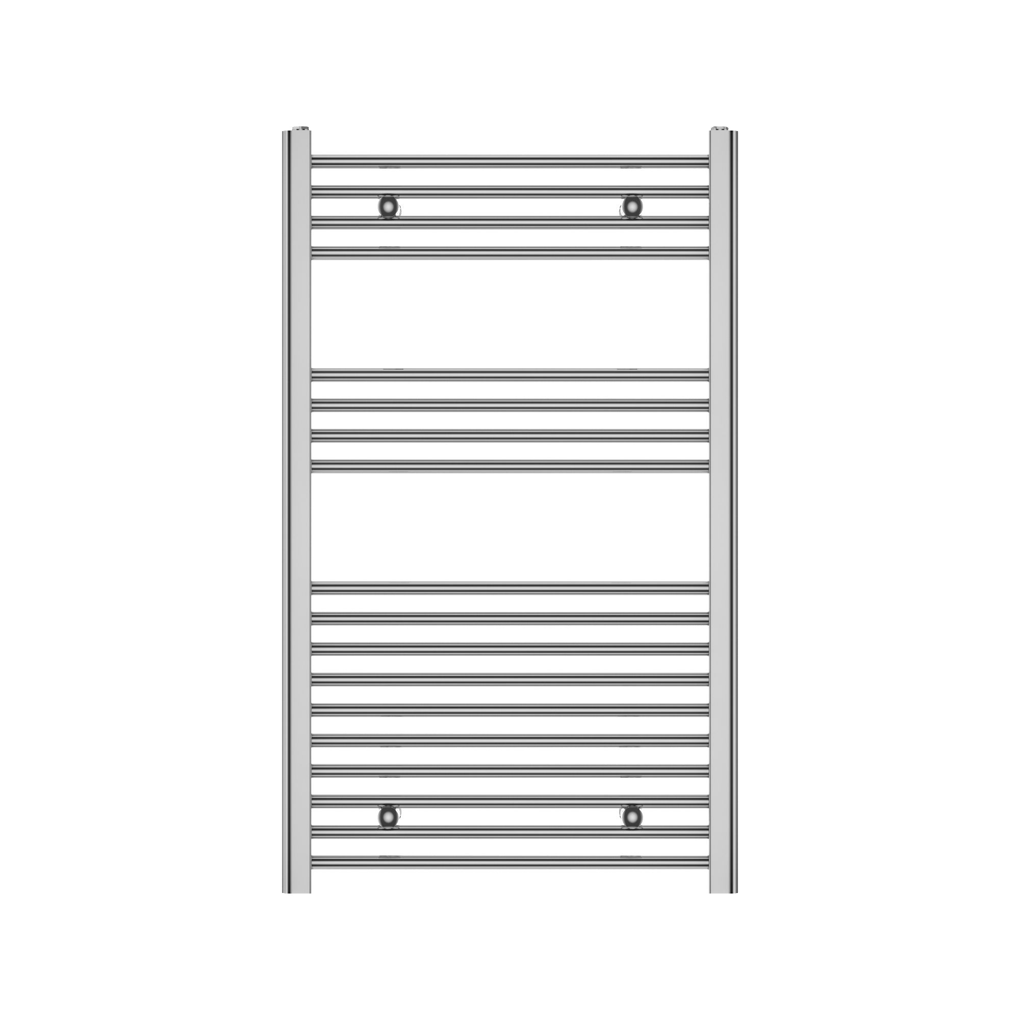 Flomasta Flat Chrome effect 1190BTU Vertical Towel radiator (W)600mm x (H)1000mm