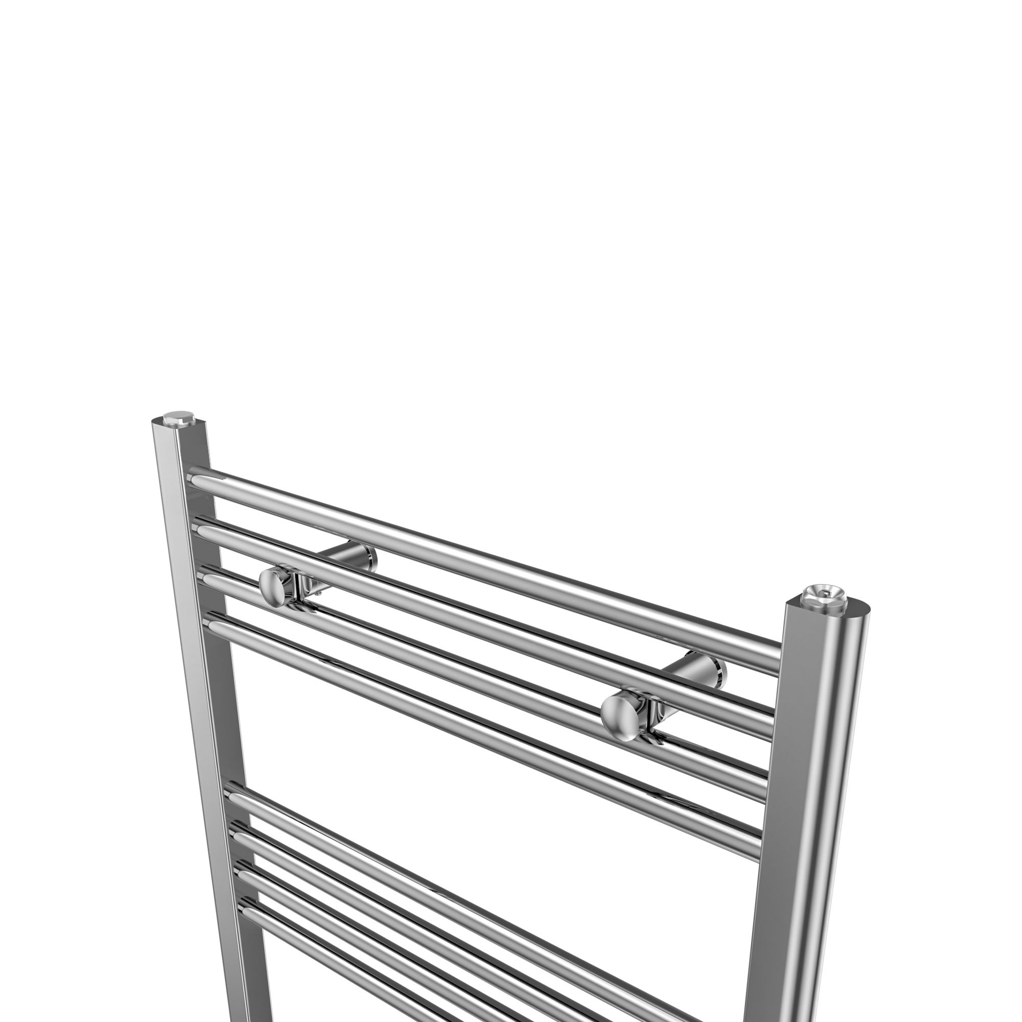 Flomasta Flat Chrome effect 1190BTU Vertical Towel radiator (W)600mm x (H)1000mm