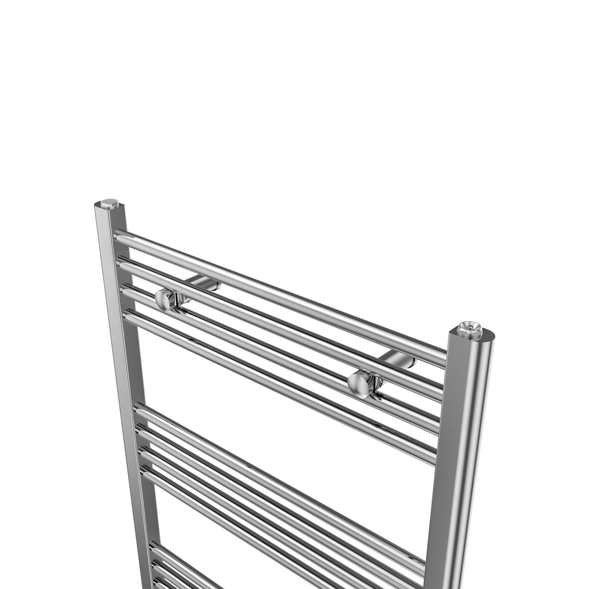 Flomasta Flat Chrome effect 1415BTU Vertical Towel radiator (W)600mm x (H)1200mm