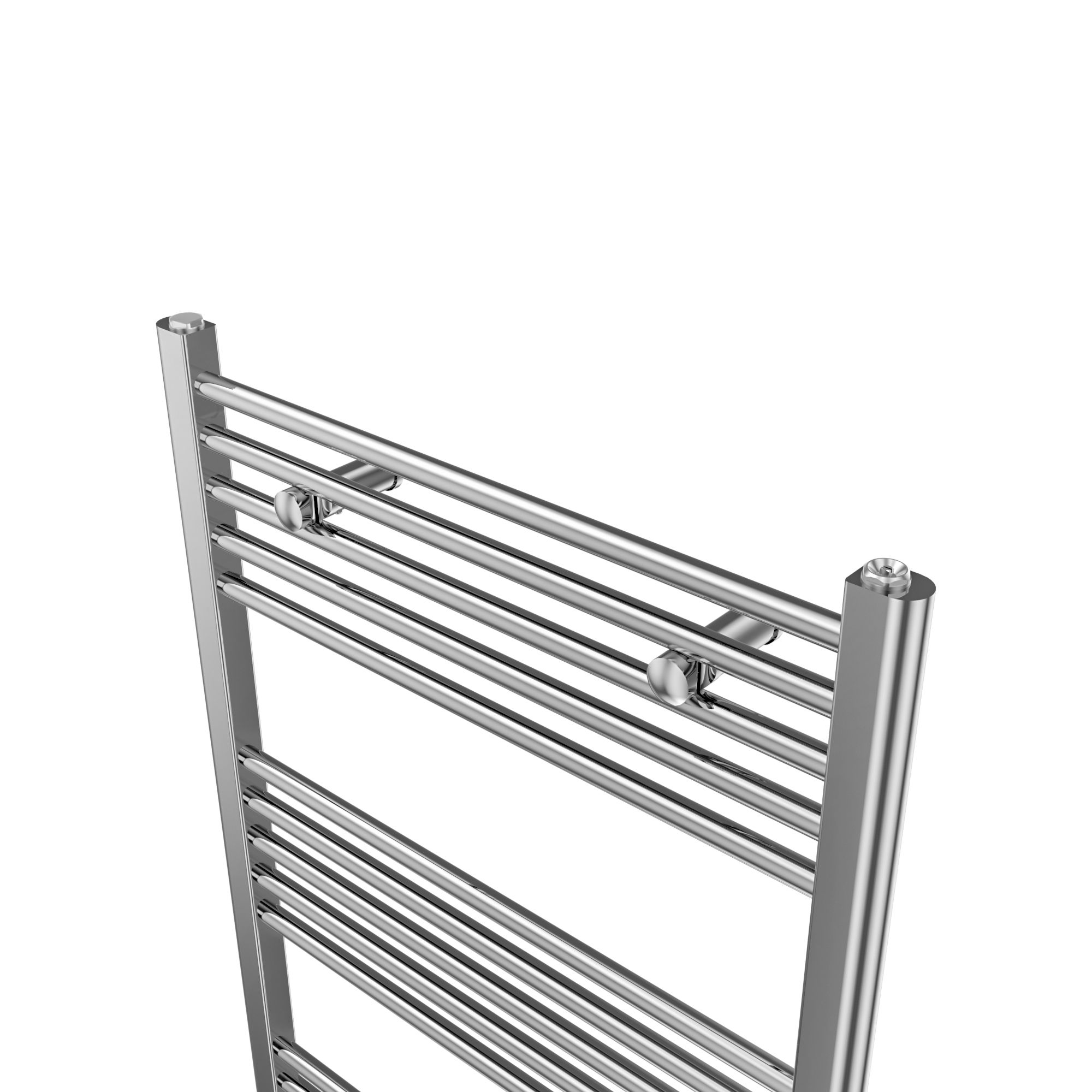 Flomasta Flat Chrome effect 1889BTU Vertical Towel radiator (W)600mm x (H)1600mm
