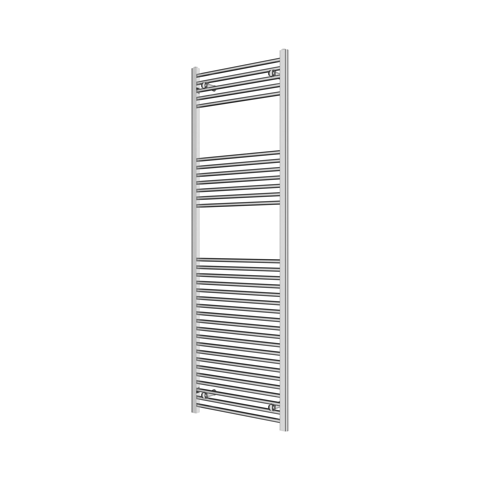 Flomasta Flat Chrome effect 1972BTU Vertical Towel radiator (W)600mm x (H)1800mm
