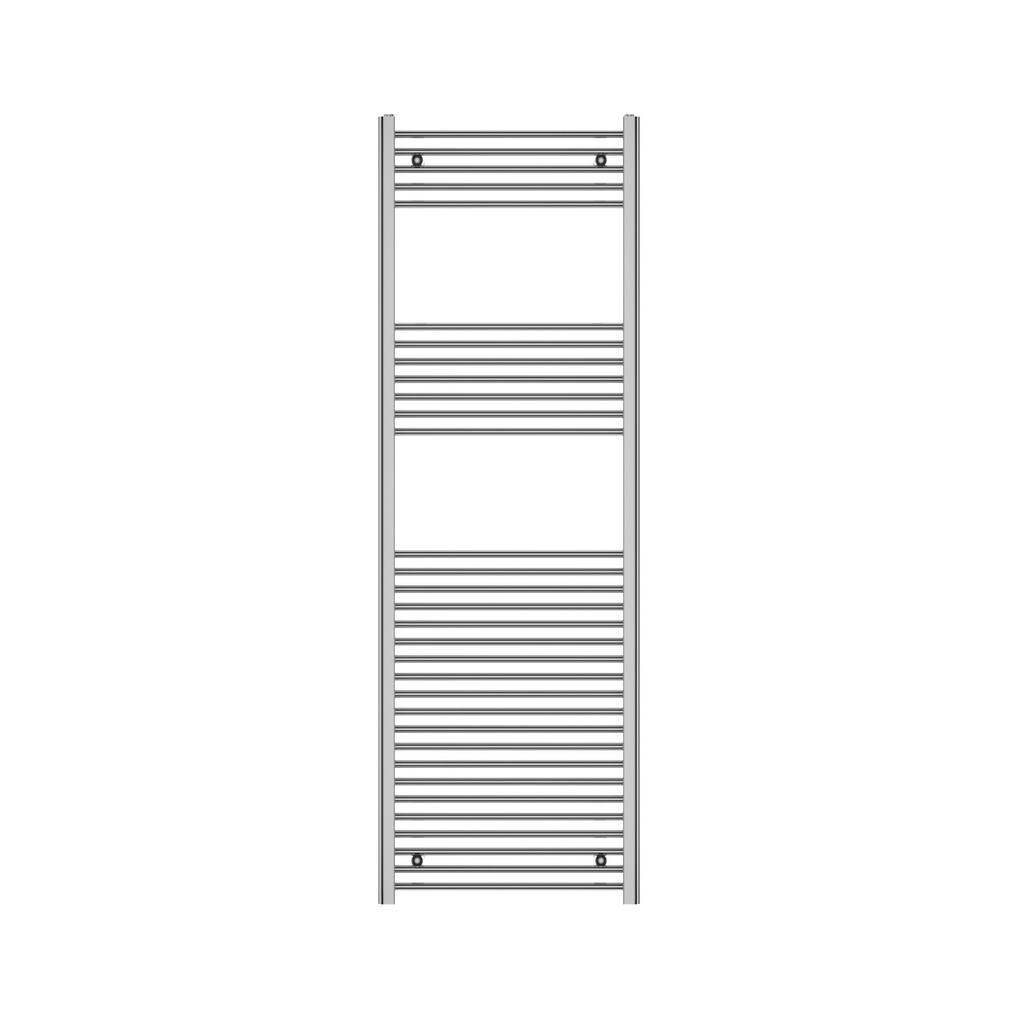 Flomasta Flat Chrome effect 1972BTU Vertical Towel radiator (W)600mm x (H)1800mm