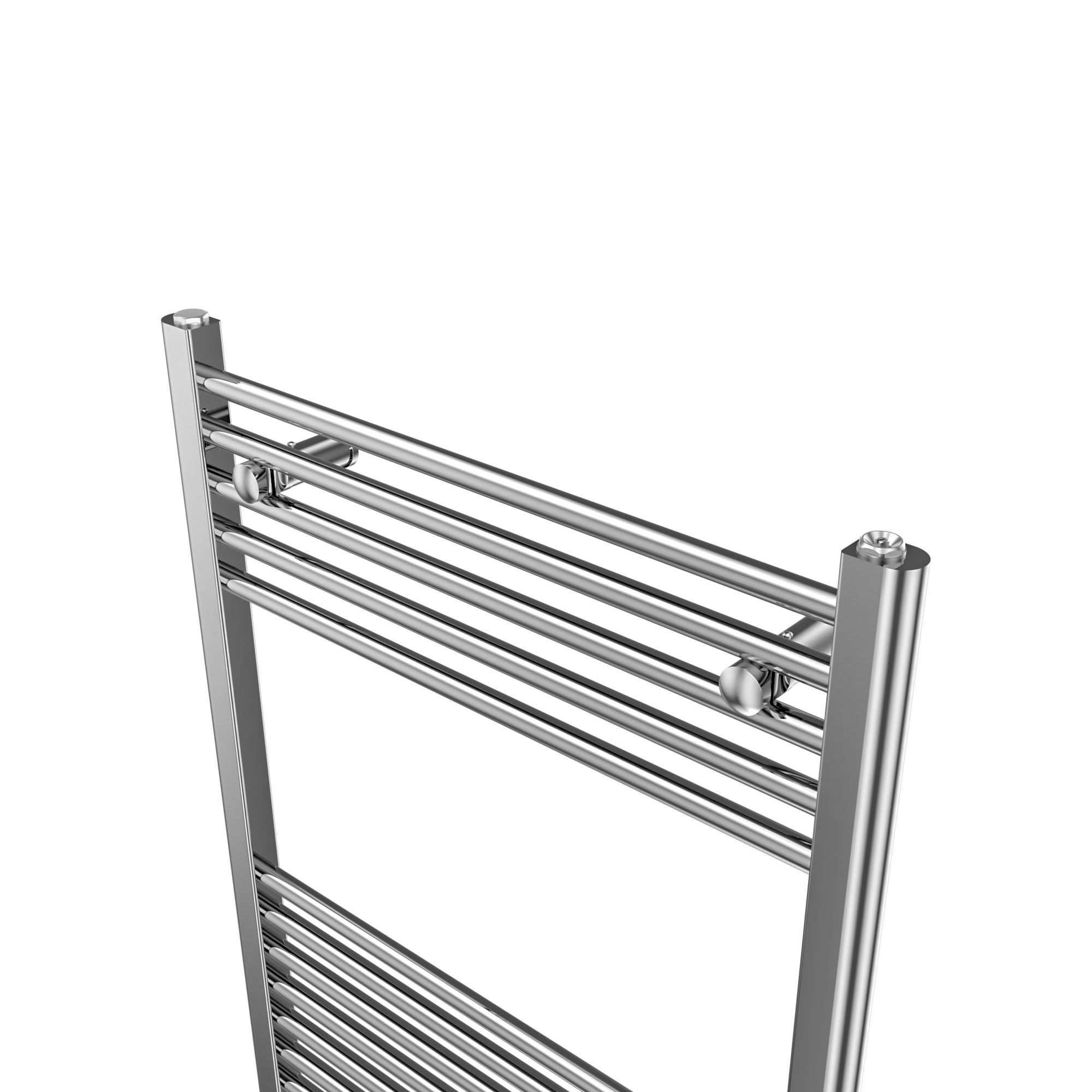 Flomasta Flat Chrome effect 1972BTU Vertical Towel radiator (W)600mm x (H)1800mm