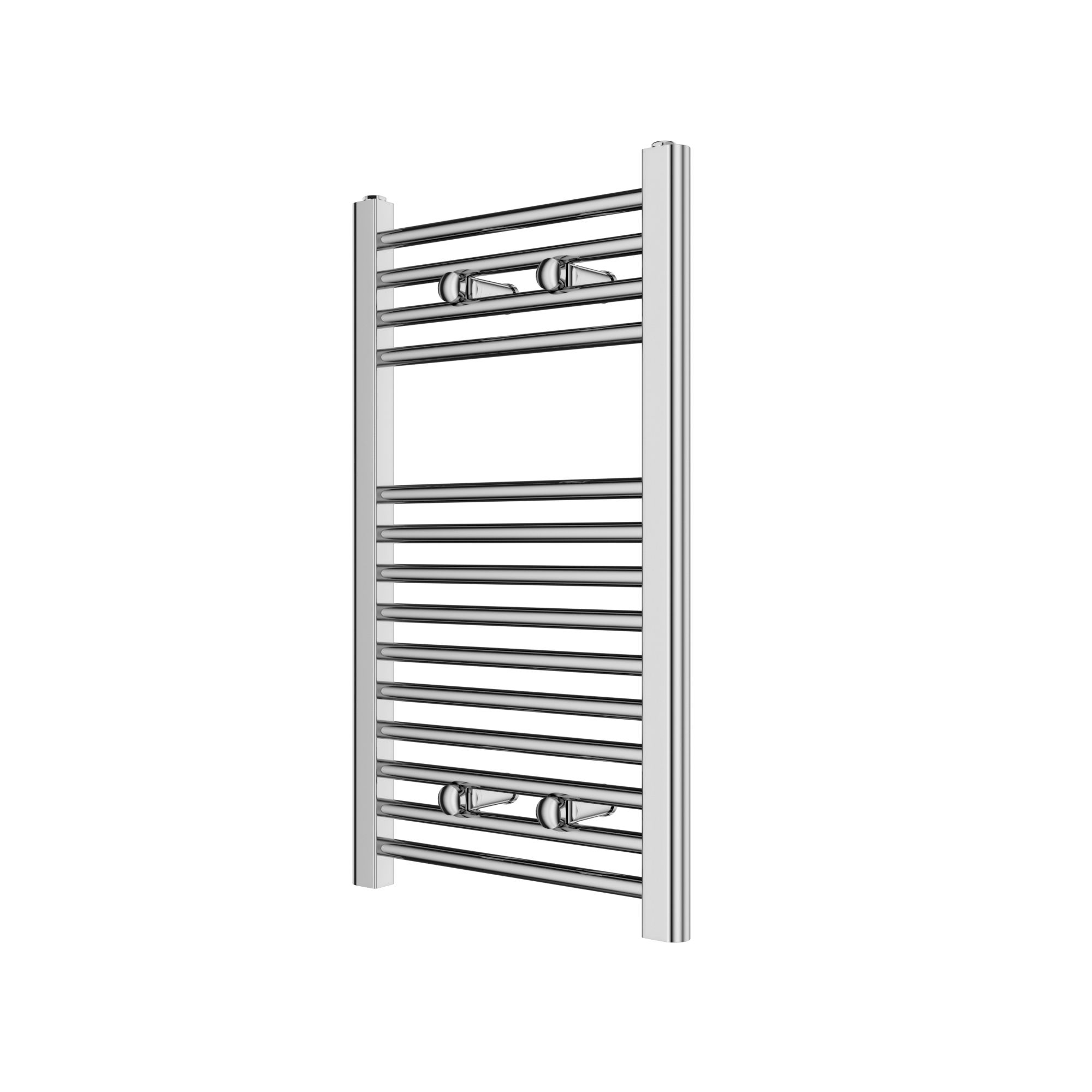 Flomasta Flat Chrome effect 563BTU Vertical Towel radiator (W)400mm x ...