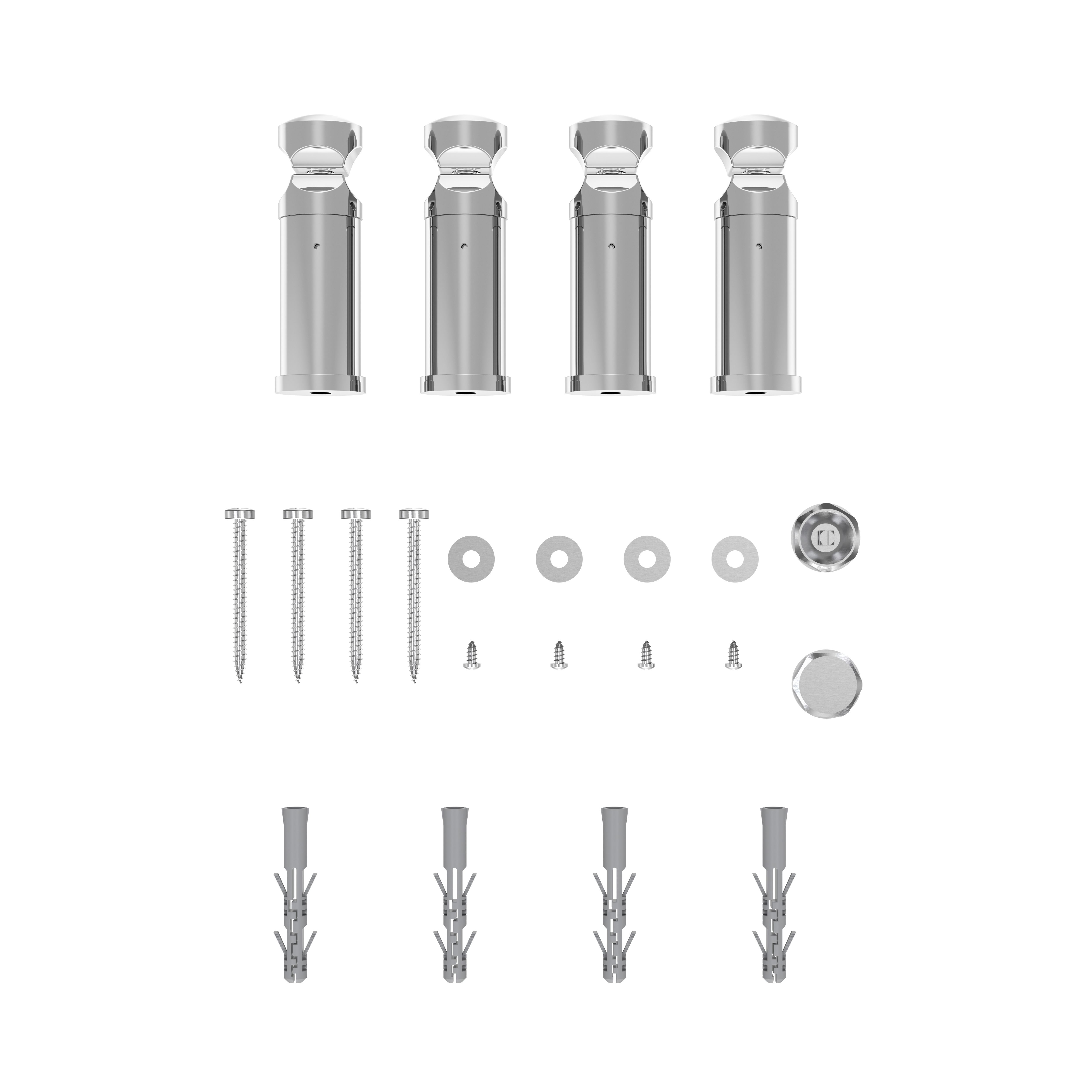 Flomasta Flat Chrome effect 859BTU Vertical Towel radiator (W)600mm x (H)700mm