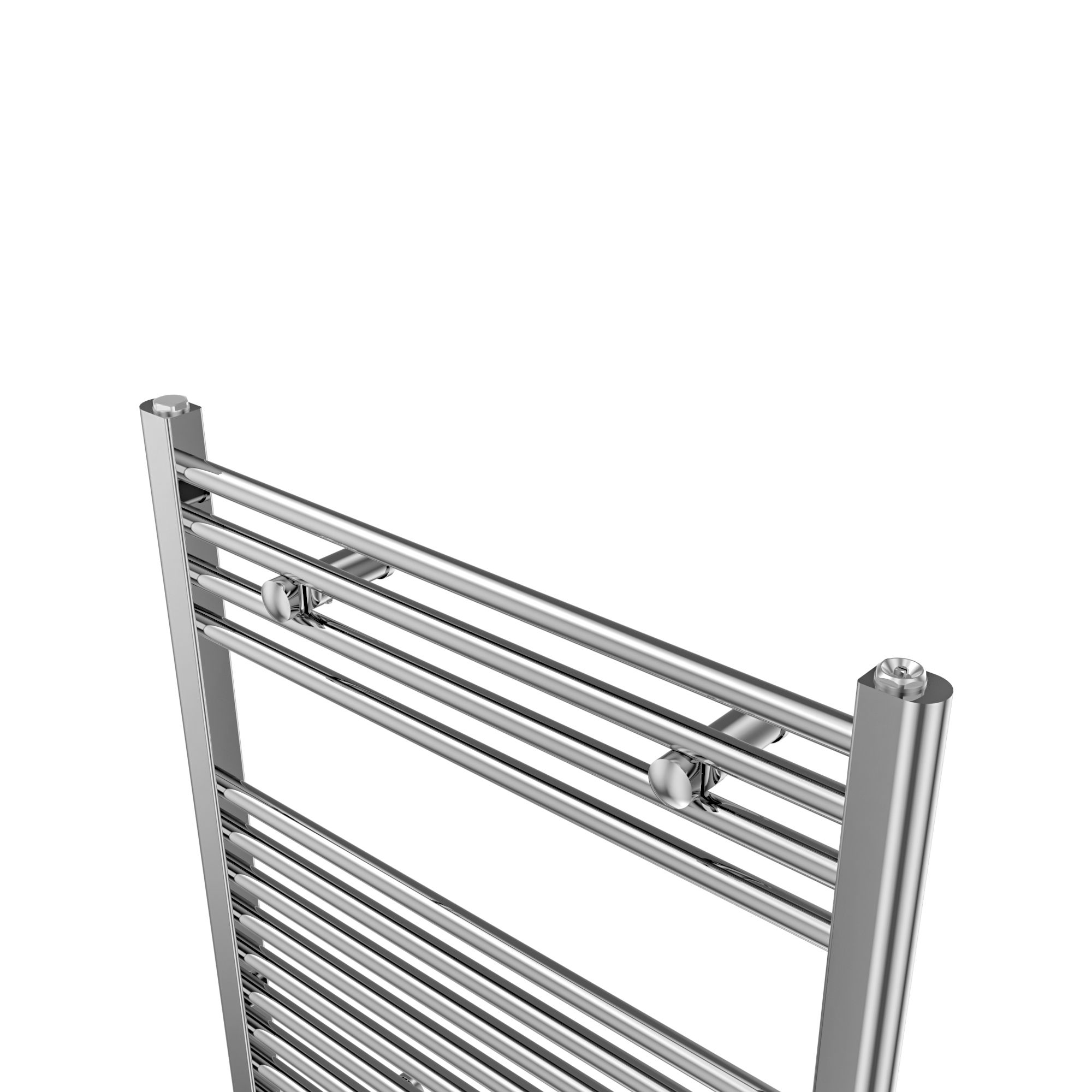 Flomasta Flat Chrome effect 859BTU Vertical Towel radiator (W)600mm x (H)700mm