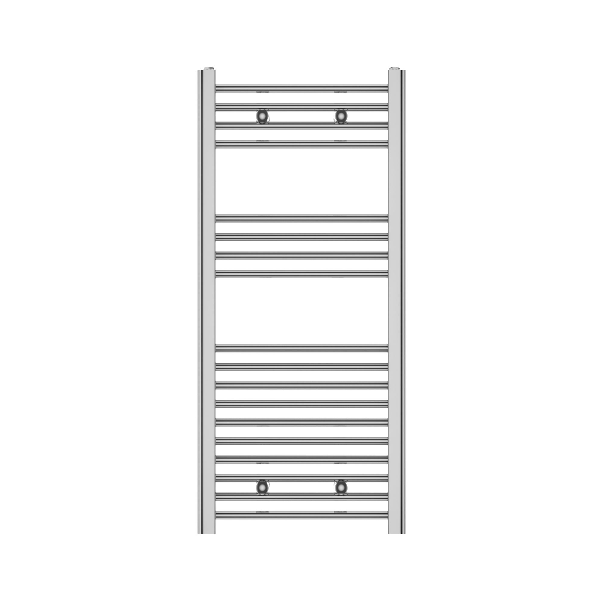 Flomasta Flat Chrome effect 934BTU Vertical Towel radiator (W)450mm x (H)1000mm
