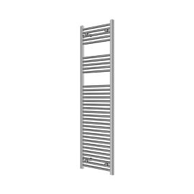 Flomasta Flat Chrome effect Vertical Flat Towel radiator (W)450mm x (H)1600mm