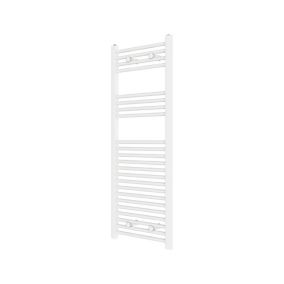 Flomasta Flat Vertical Towel radiator, White (W)450mm (H)1200mm