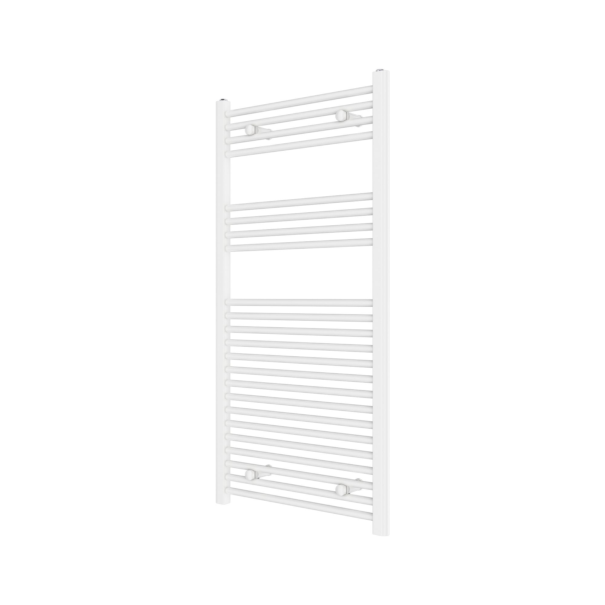 Flomasta Flat Vertical Towel radiator, White (W)600mm (H)1200mm