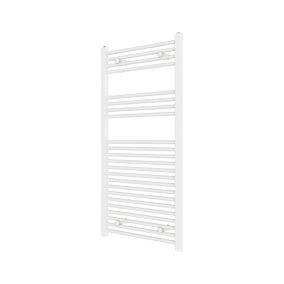 Flomasta Flat Vertical Towel radiator, White (W)600mm (H)1200mm