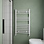 Flomasta Flat, White Vertical Flat Towel radiator (W)600mm x (H)1000mm