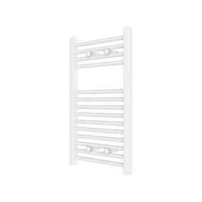 Flomasta Flat, White Vertical Towel radiator (W)400mm x (H)700mm