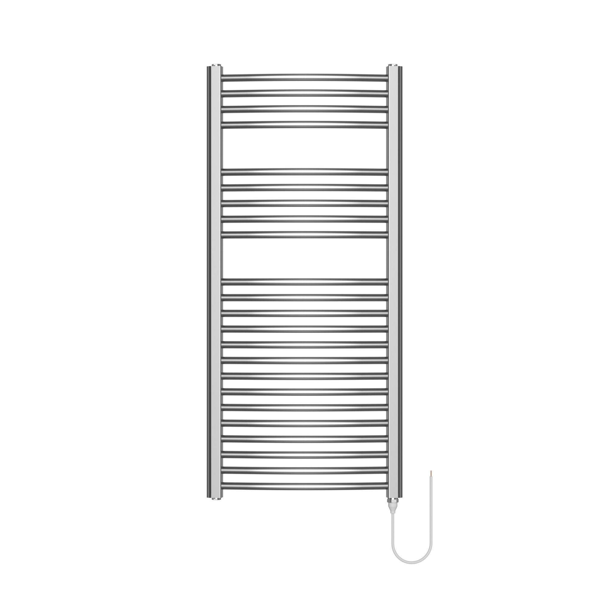 Flomasta Galene Chrome effect Electric Curved Towel warmer (W)500mm x (H)1100mm