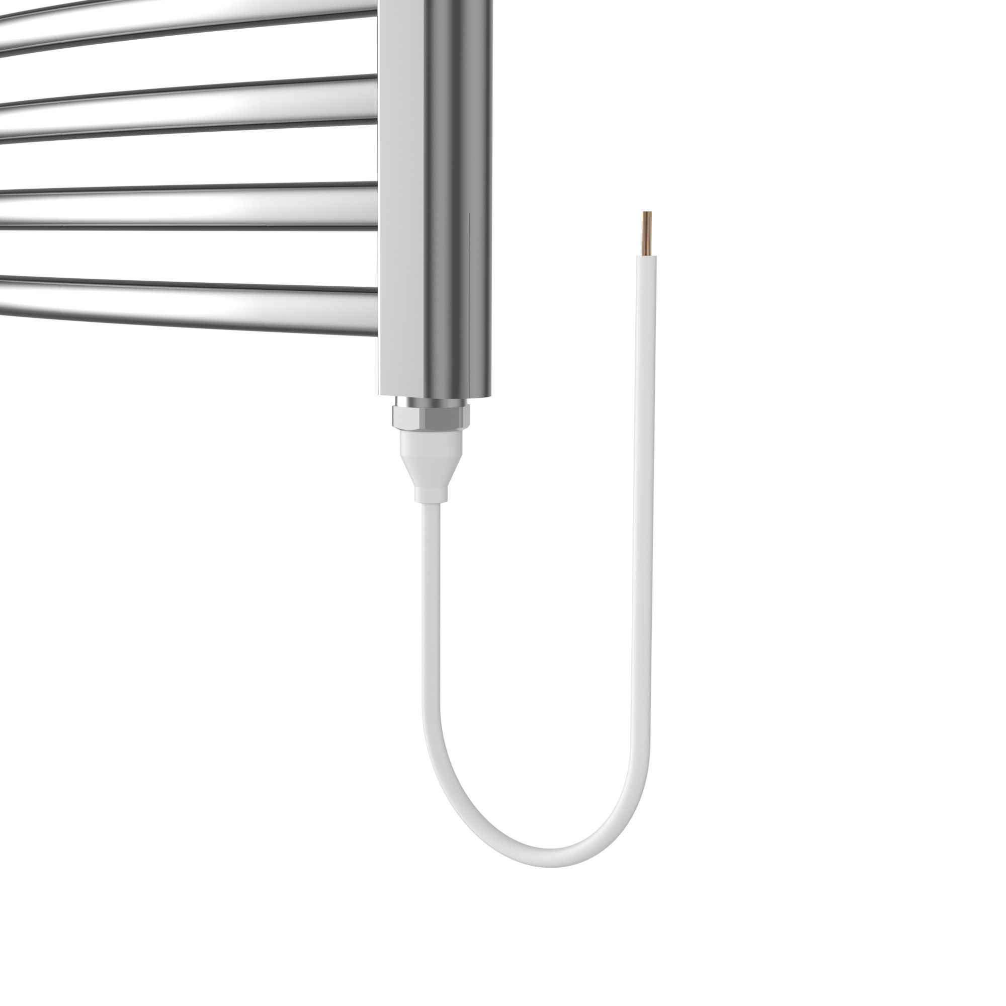 Flomasta Galene Chrome effect Electric Curved Towel warmer (W)500mm x (H)1100mm