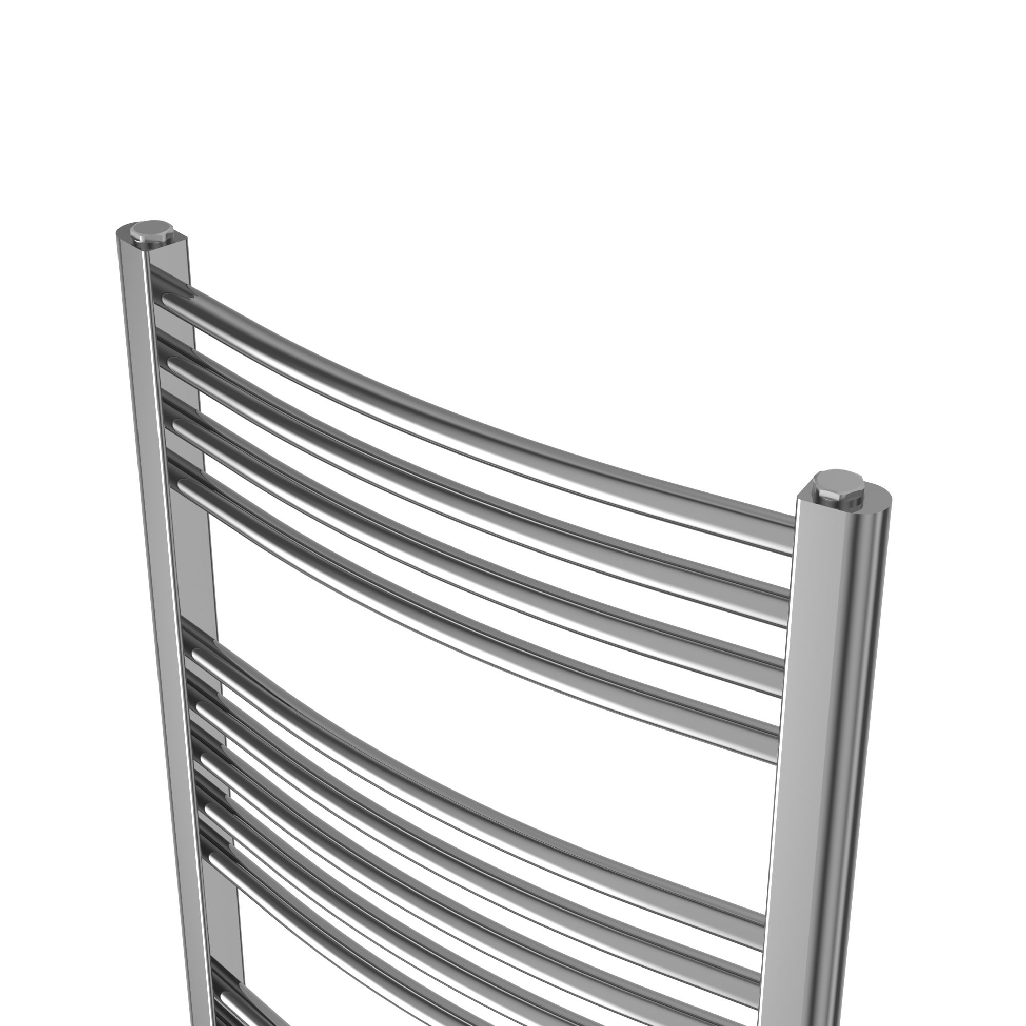 Flomasta Galene Chrome effect Electric Curved Towel warmer (W)500mm x (H)1100mm