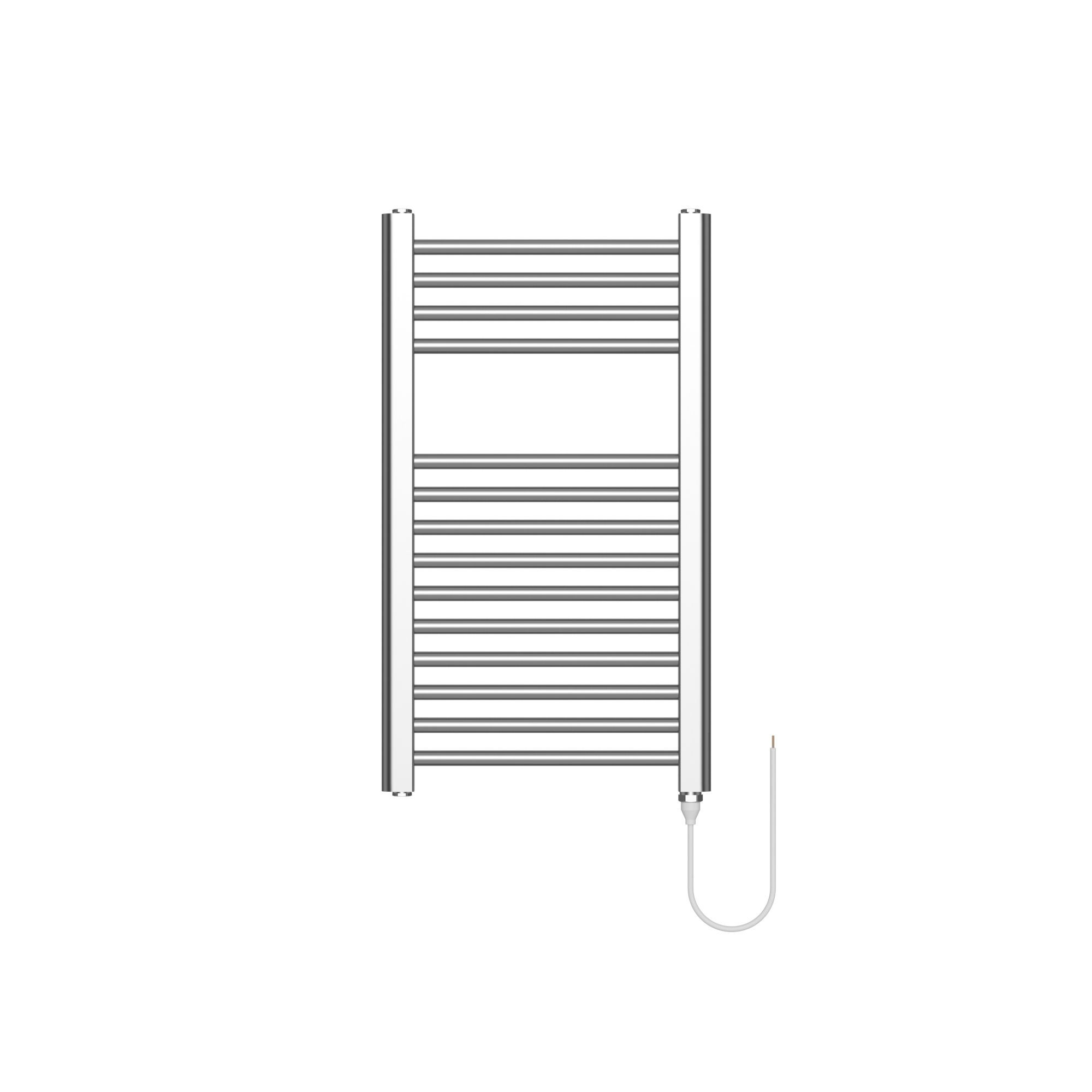 Flomasta Galene Chrome effect Electric Flat Towel warmer (W)400mm x (H)700mm
