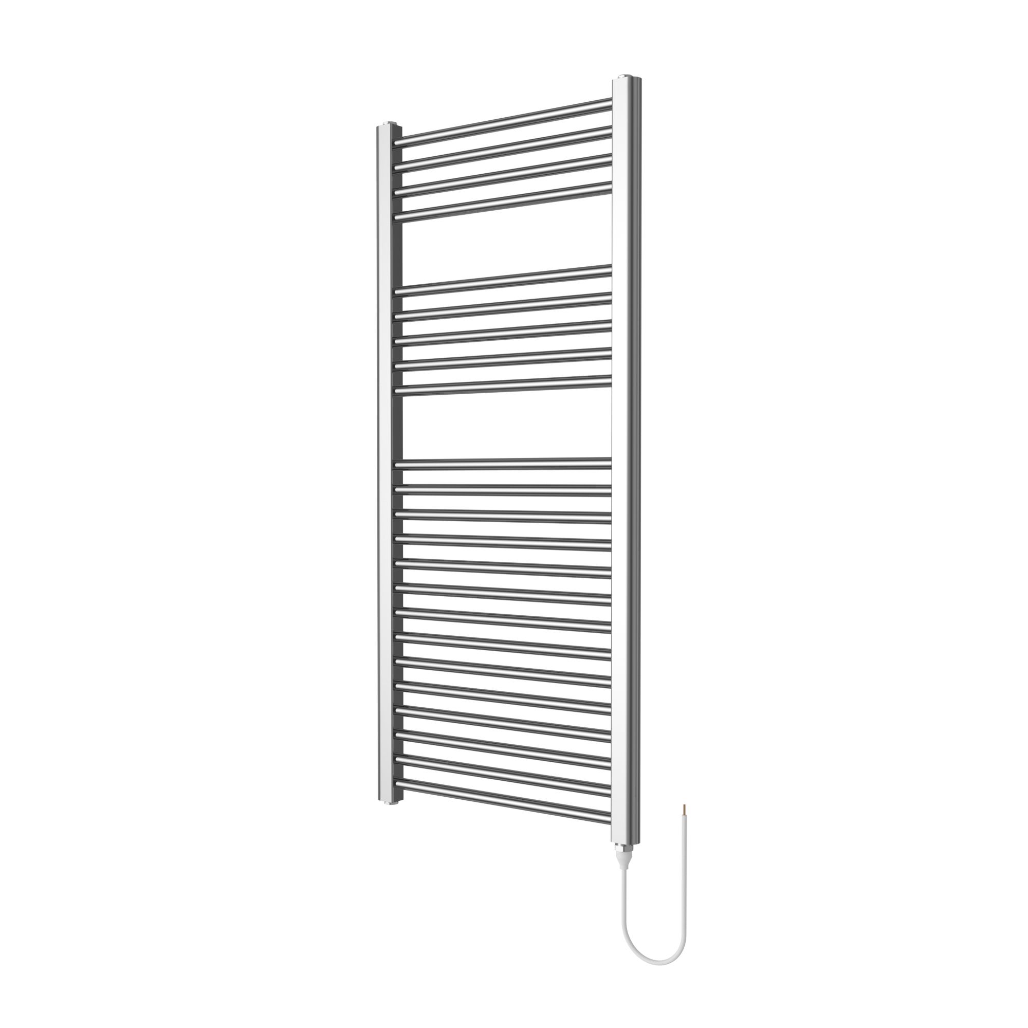 Flomasta Galene Chrome effect Electric Flat Towel warmer (W)500mm x (H ...