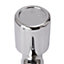 Flomasta Gloss chrome effect Straight Manual Radiator valve (Dia)15mm x ½" (Dia) 15mm