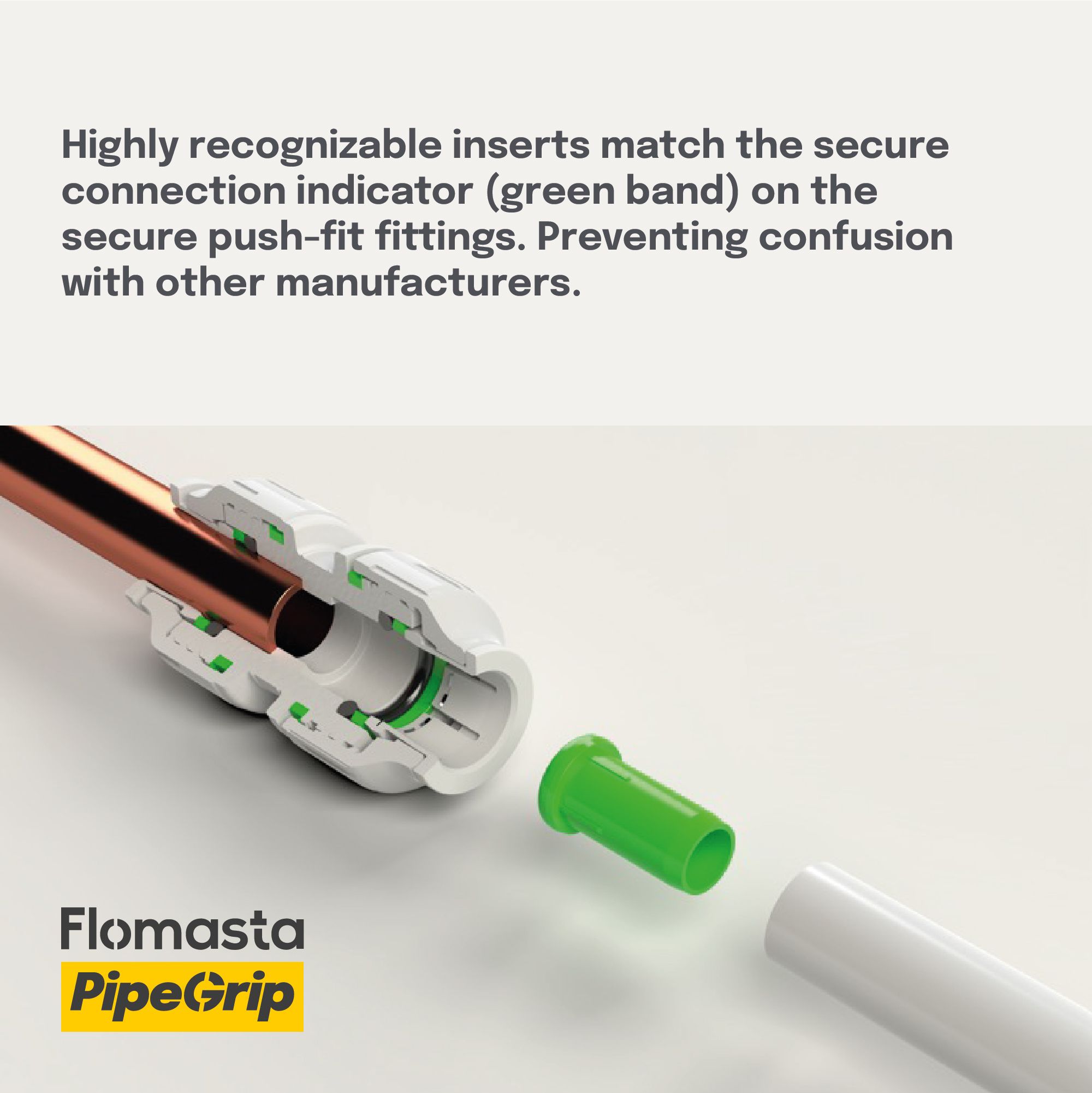 Flomasta Green Plastic Push-fit Pipe insert (Dia)15mm, Pack of 10