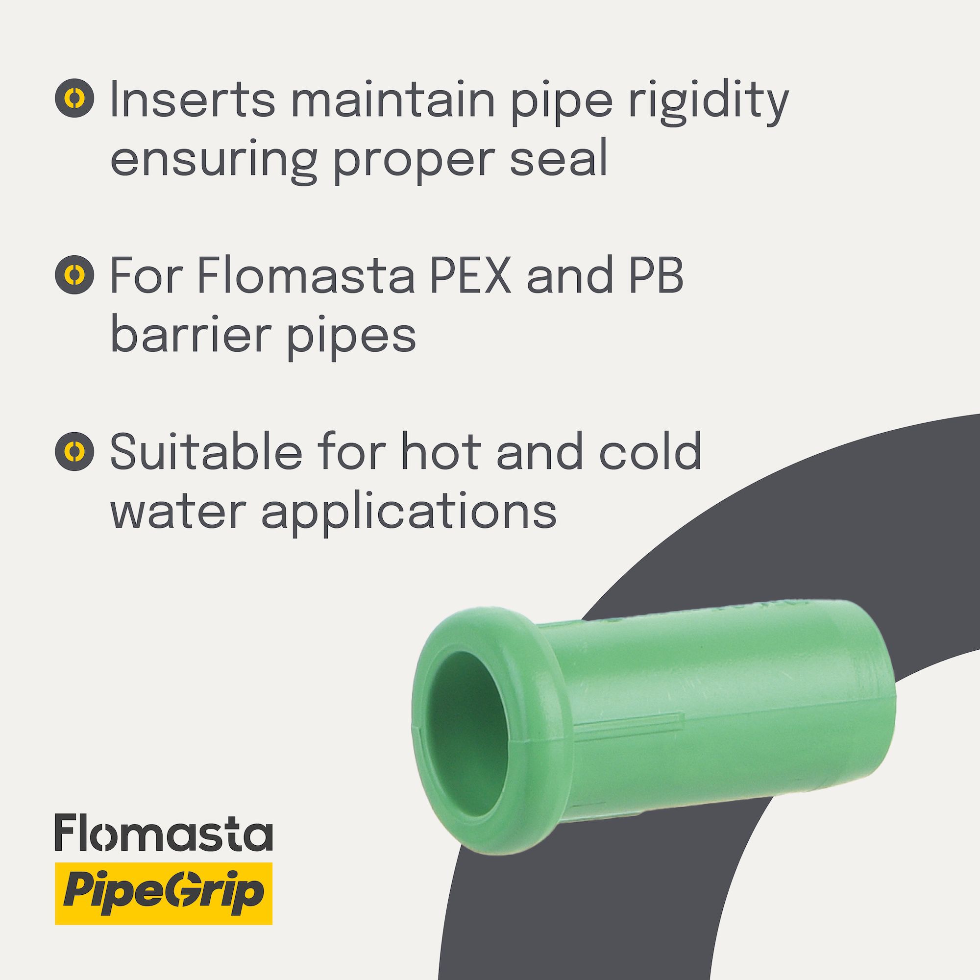 Flomasta Green Plastic Push-fit Pipe insert (Dia)15mm, Pack of 50