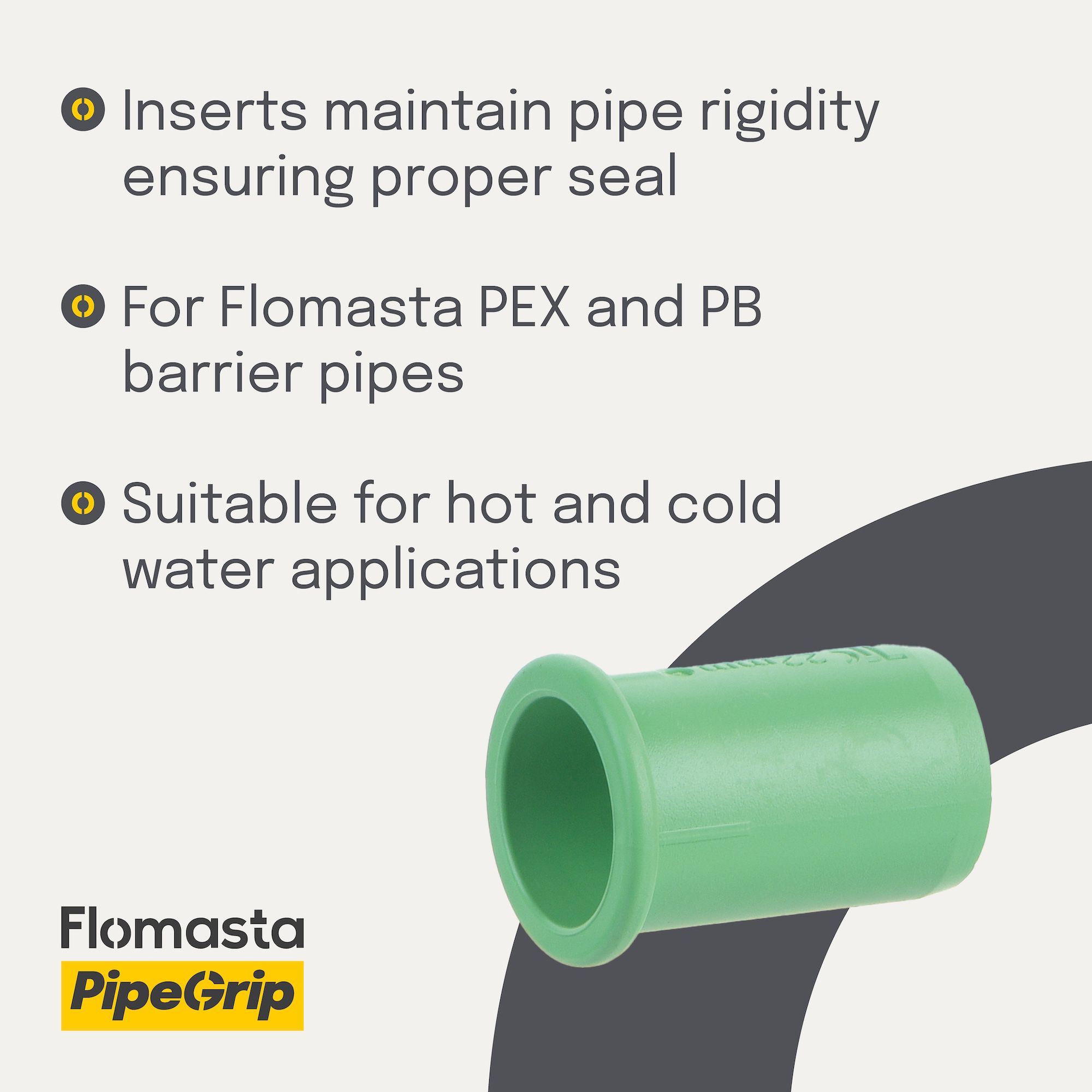 Flomasta Green Plastic Push-fit Pipe insert (Dia)22mm, Pack of 10