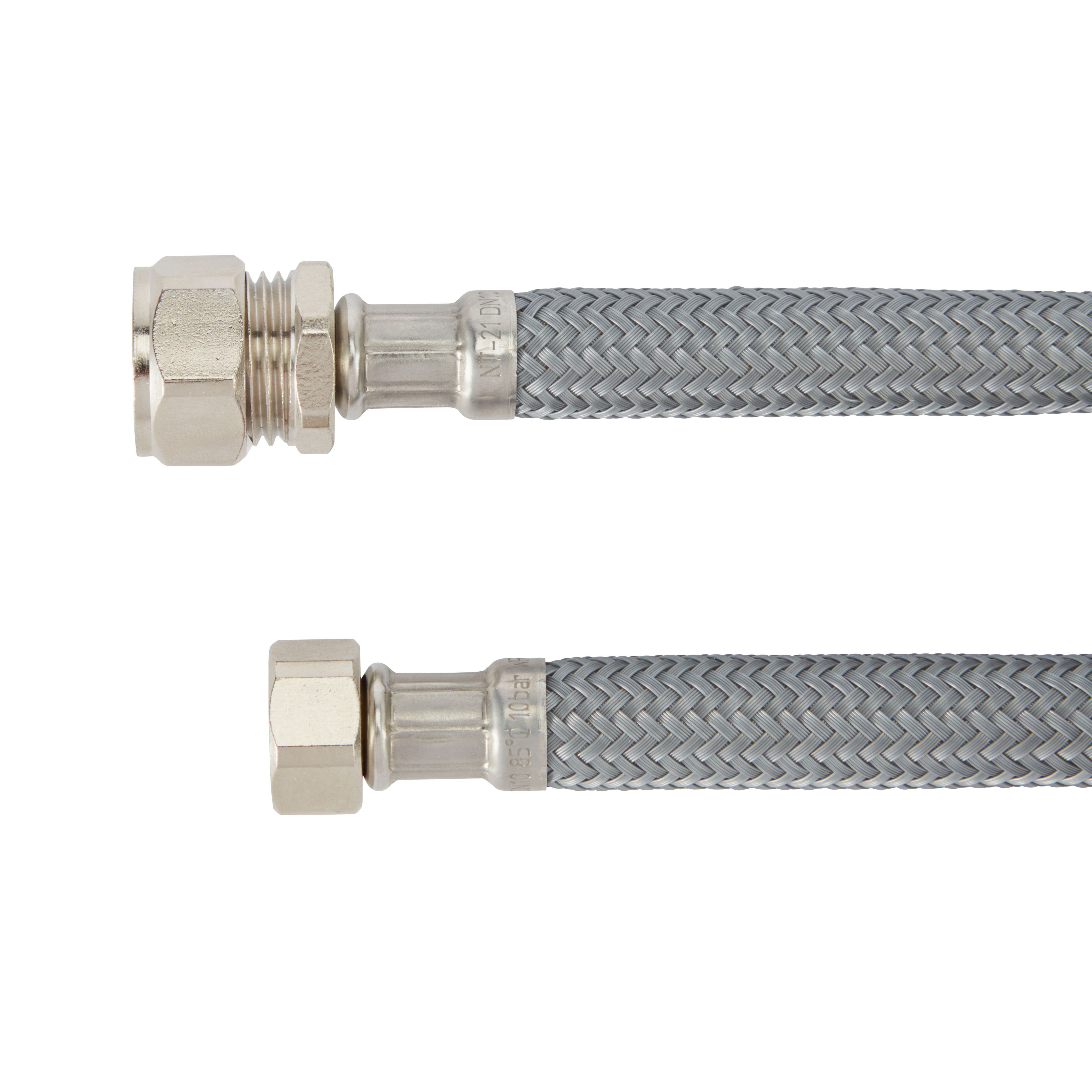 Flomasta Grey Flexible Hose ⅜" (L)0.3m 10mm x (Dia)14.5mm 35L/min