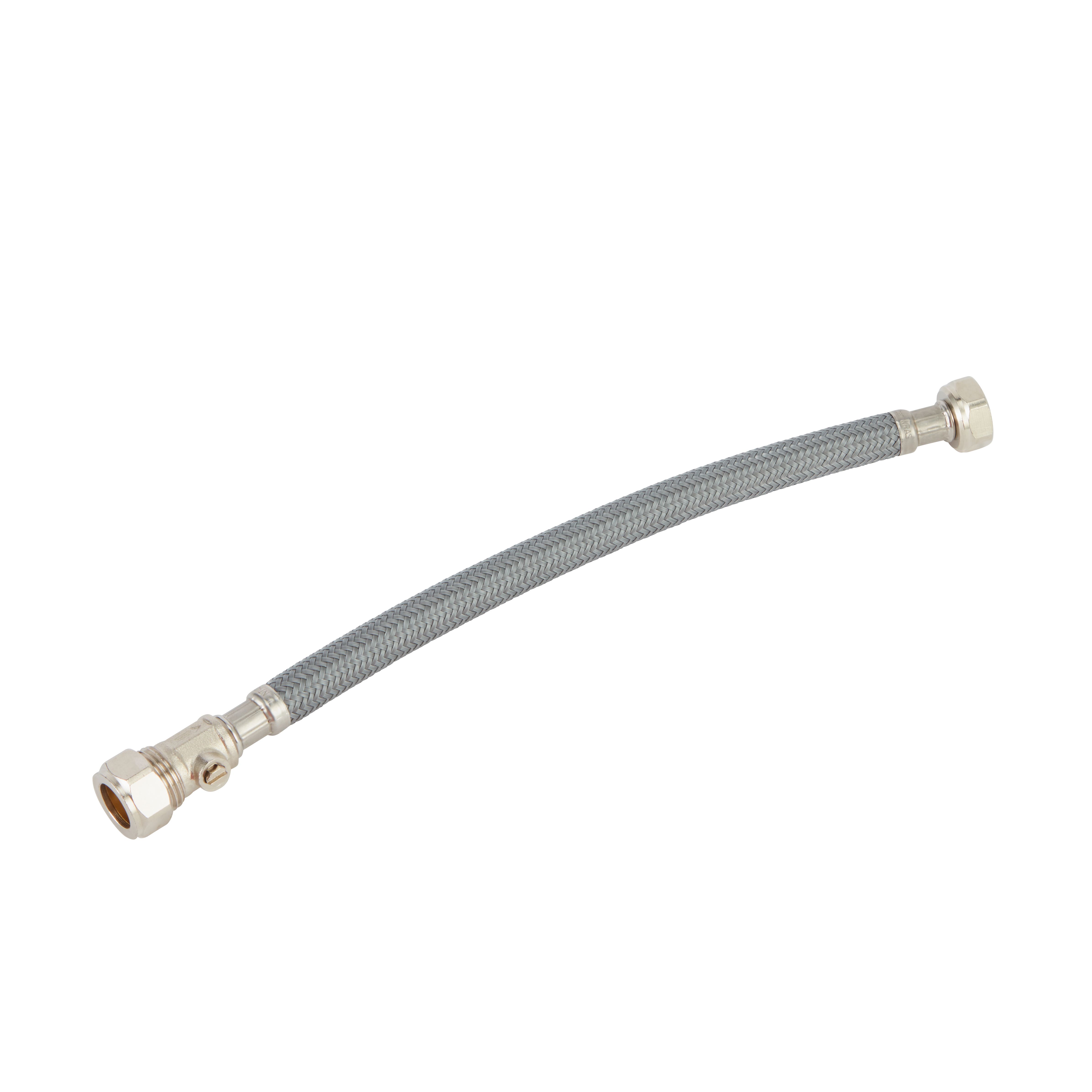 Flomasta Grey Flexible Hose �½" (L)0.3m 10mm x (Dia)14.5mm 36L/min