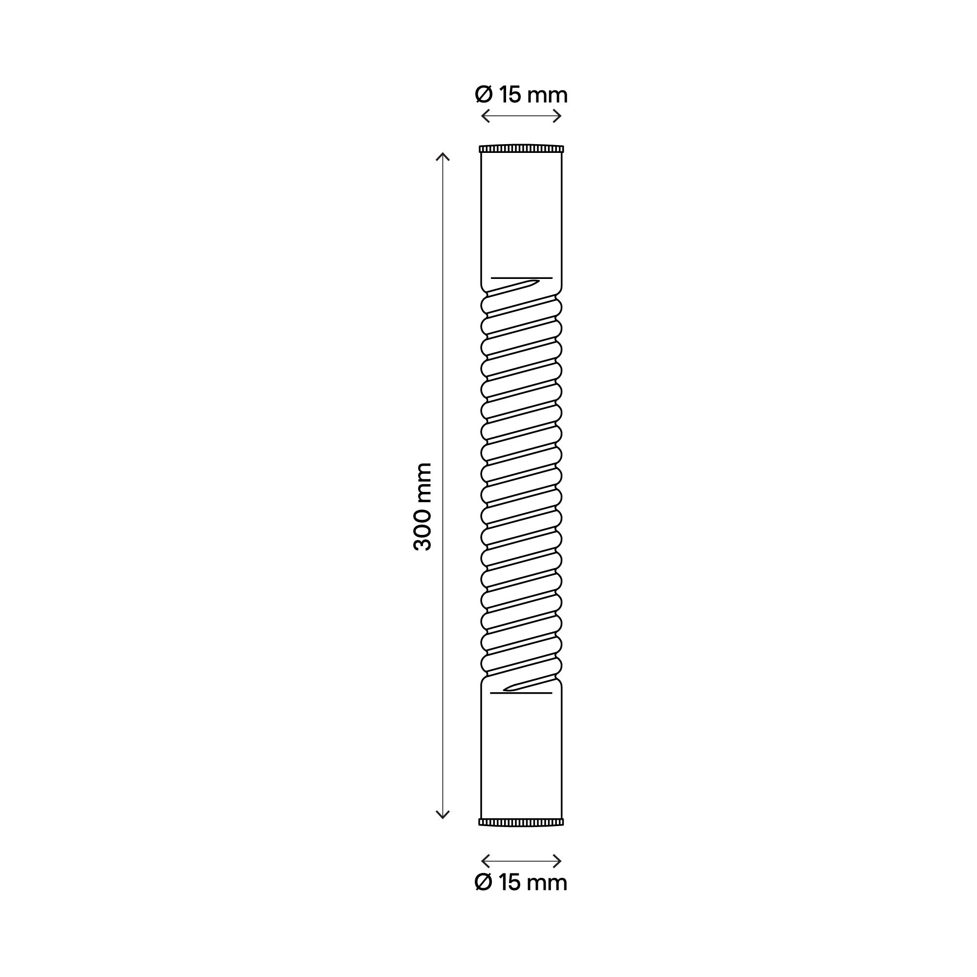 Flomasta Grey Semi-flexible Hose, (L)0.3m 15mm x (Dia)15mm 50L/min