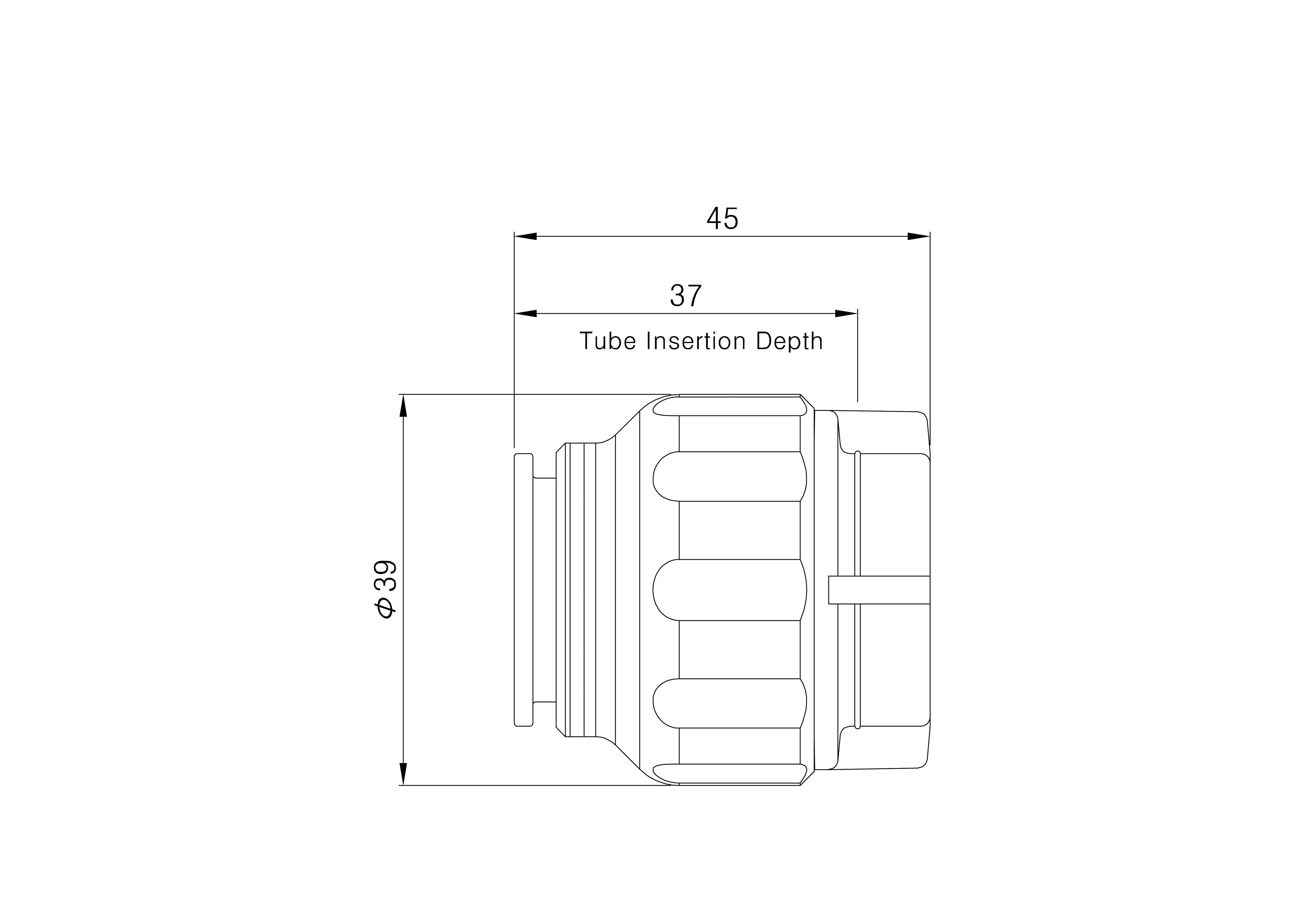 Flomasta PE-X Push-fit Stop end (Dia)39mm, Pack of 2