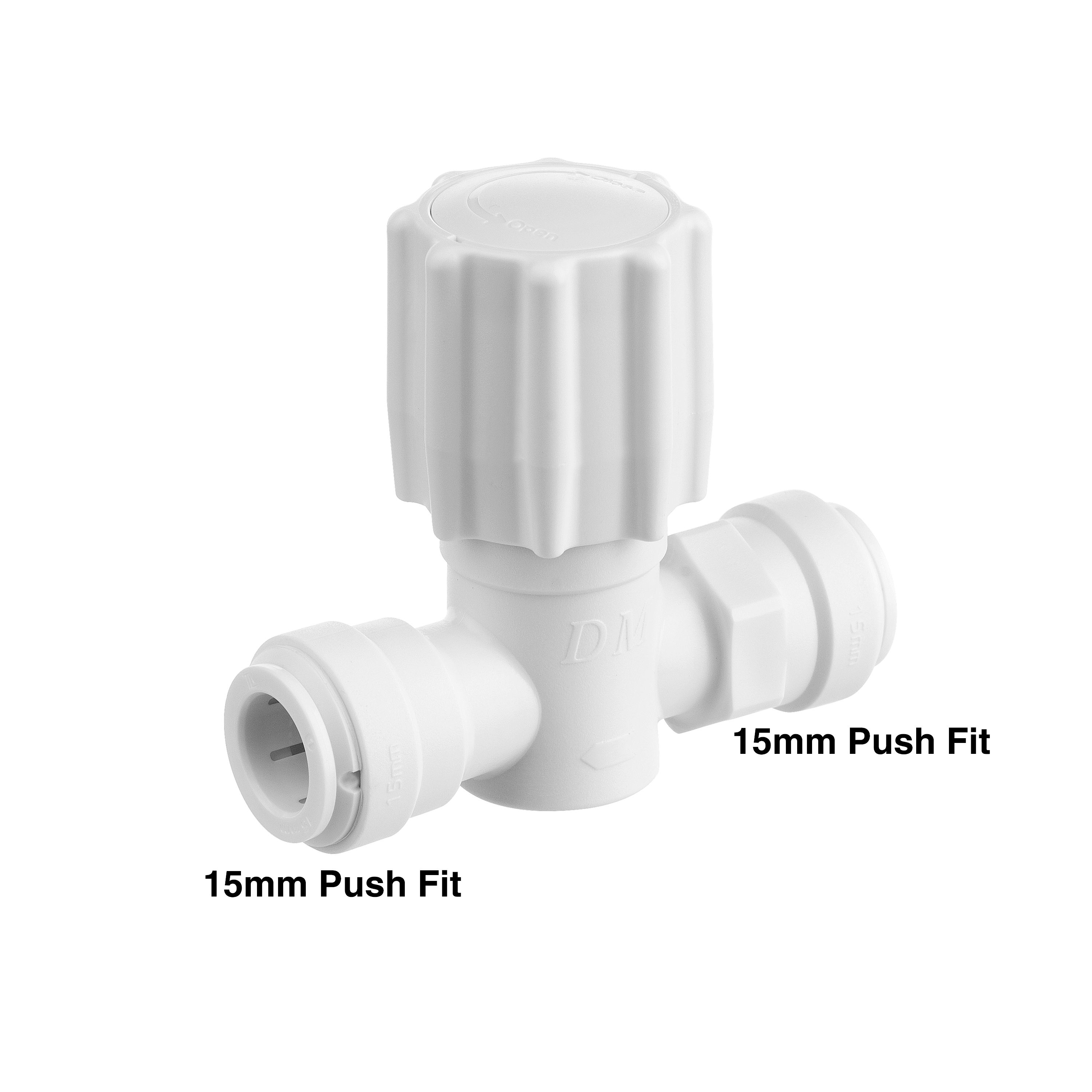 Flomasta Plastic Push-fit Shut-off Stop cock, (Dia)15mm x 15mm