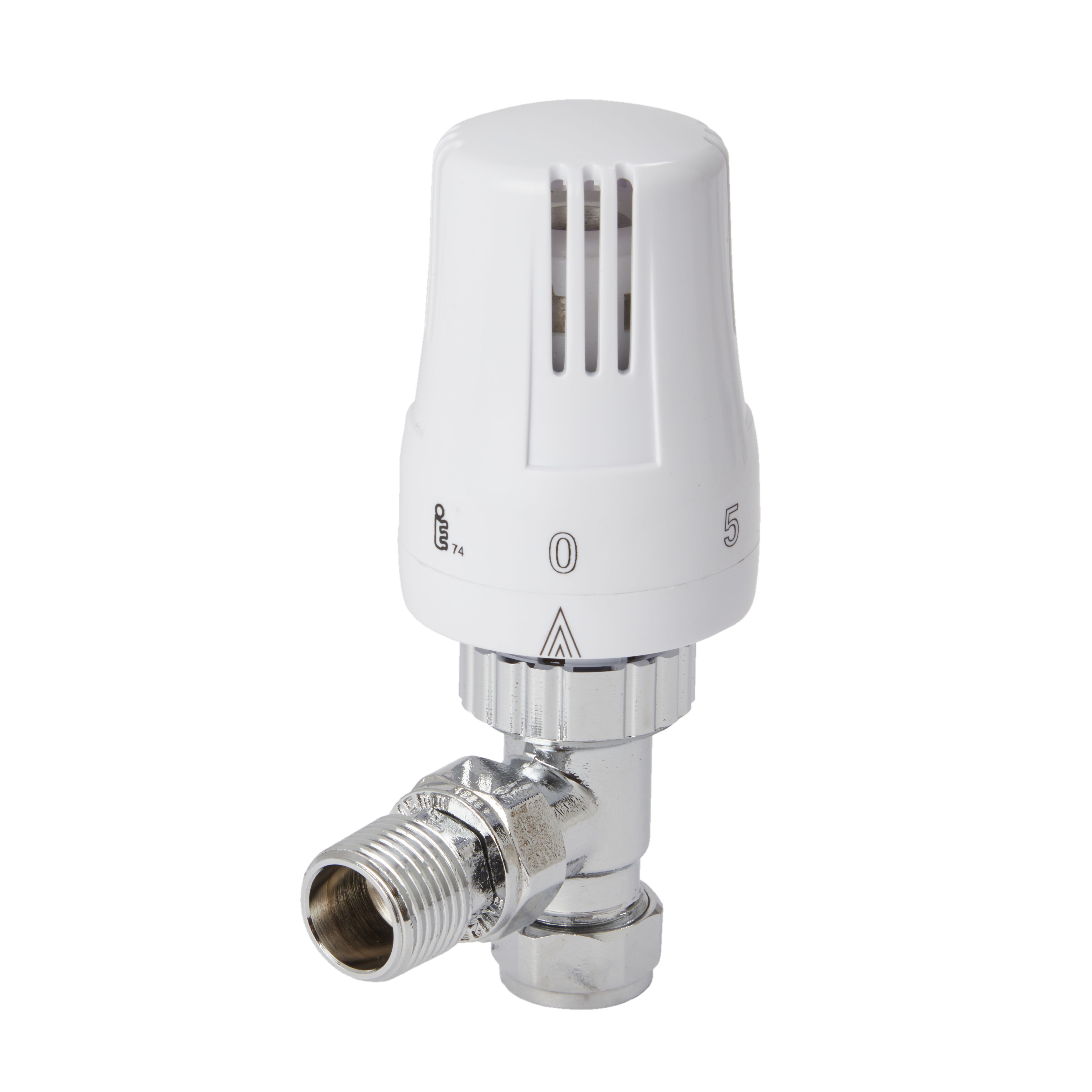 Flomasta Polished Angled Radiator valve (Dia)15mm x ½