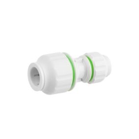 Flomasta Push-fit Reducing Pipe fitting coupler (Dia)15mm (Dia)10mm