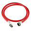 Flomasta Red British standard pipe parallel (BSPP) female Washing machine Hose, (L)2.5m (Dia)¾"