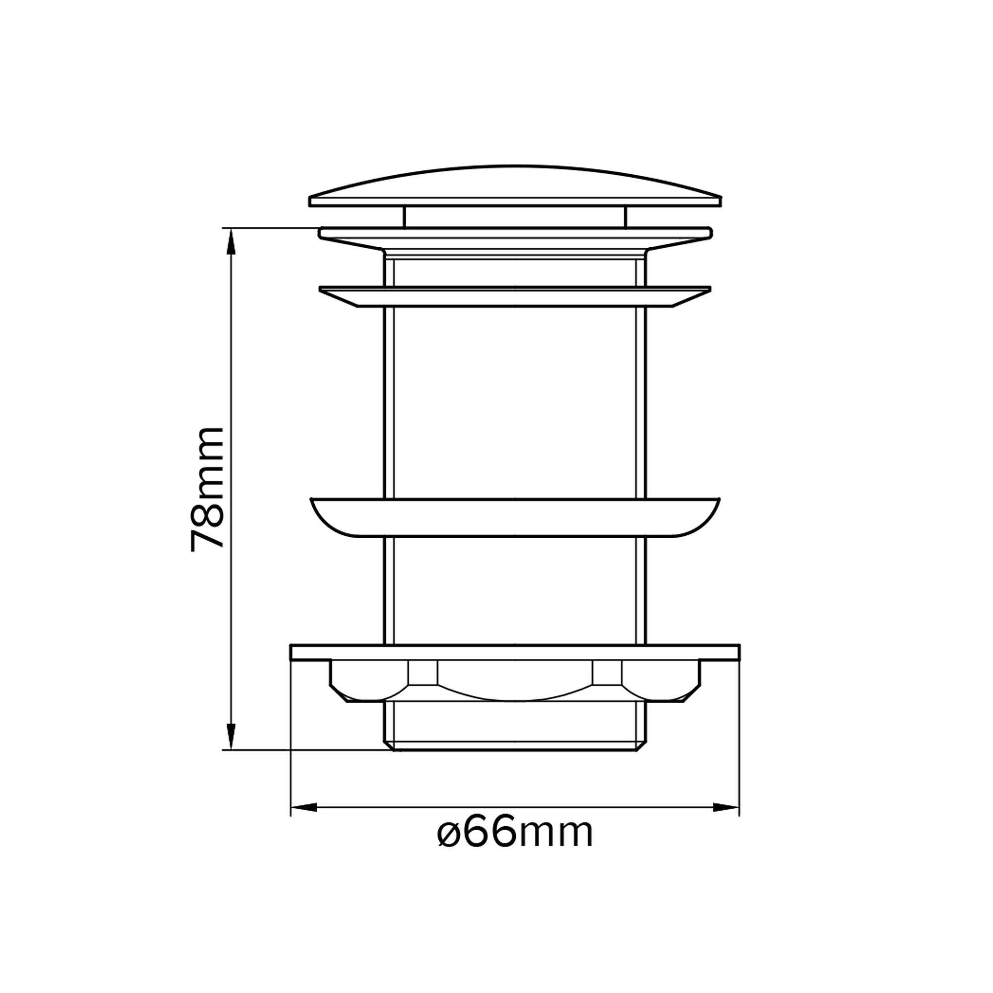 Flomasta Silver Brass 78mm Sprung Unslotted Waste (Dia)66mm