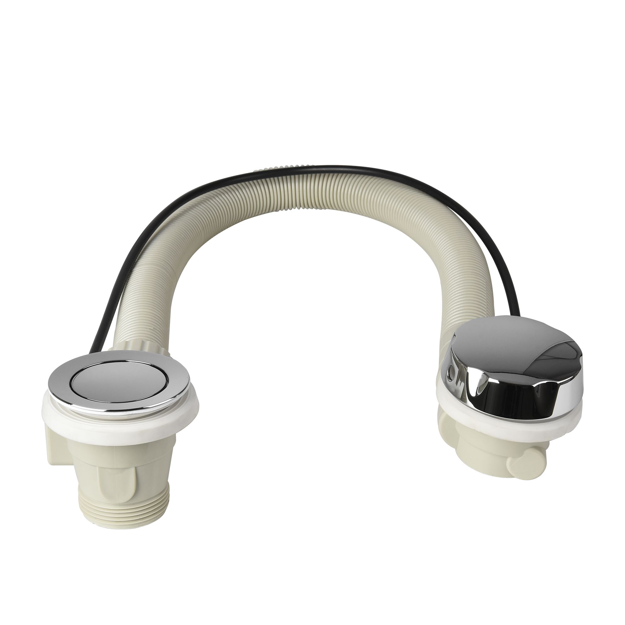 Flomasta Silver Chrome effect Brass 74mm Waste Unslotted Waste (Dia)52mm