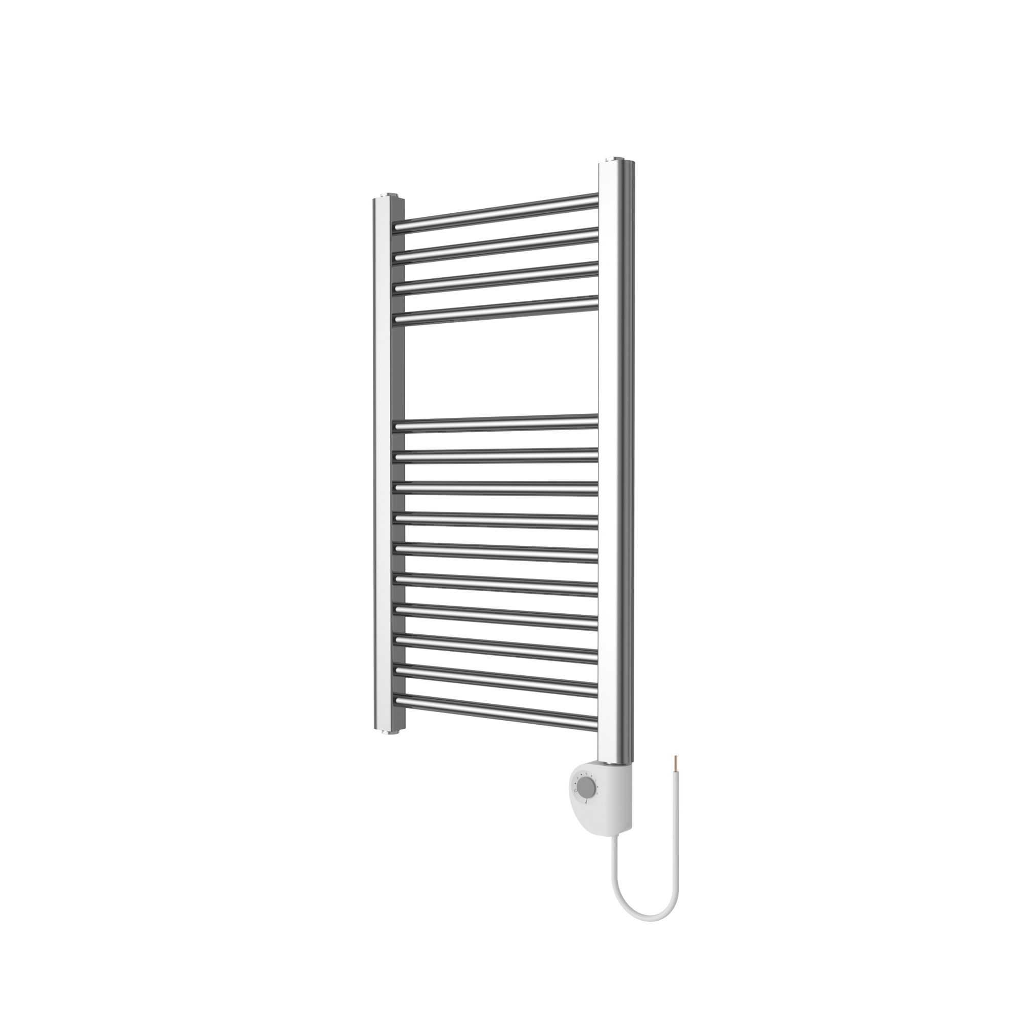 Flomasta Silver Chrome effect Electric Flat Towel warmer (W)400mm x (H)700mm