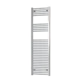 Flomasta, Silver Vertical Towel radiator (W)450mm x (H)1600mm