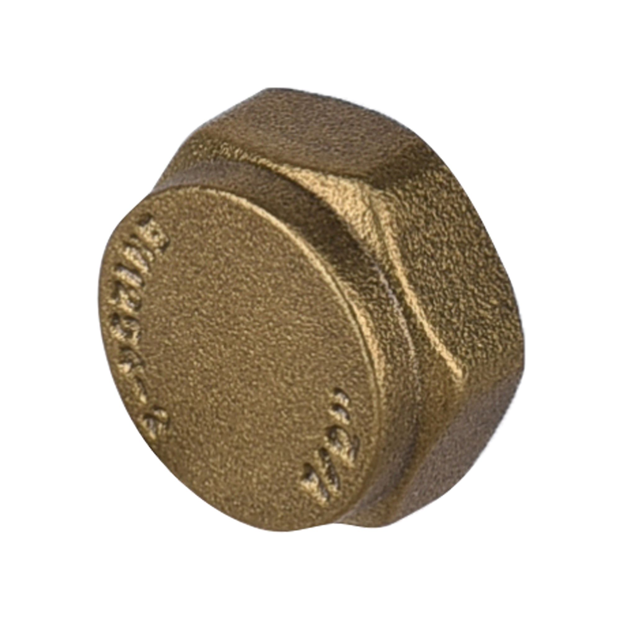 Flomasta Thread fitting Brass Gold effect Round Threaded Blanking plug (Dia)15mm ½"